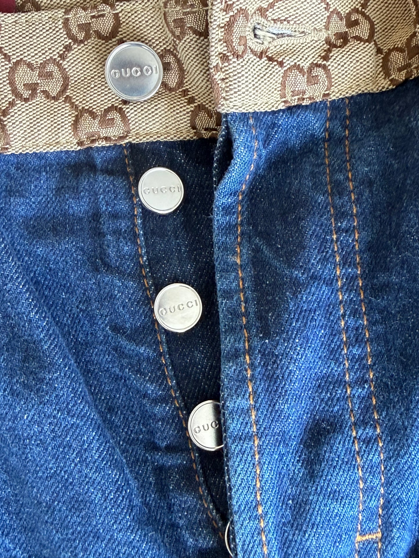 Gucci GG Monogram Denim Jeans – Blå – Str. 26