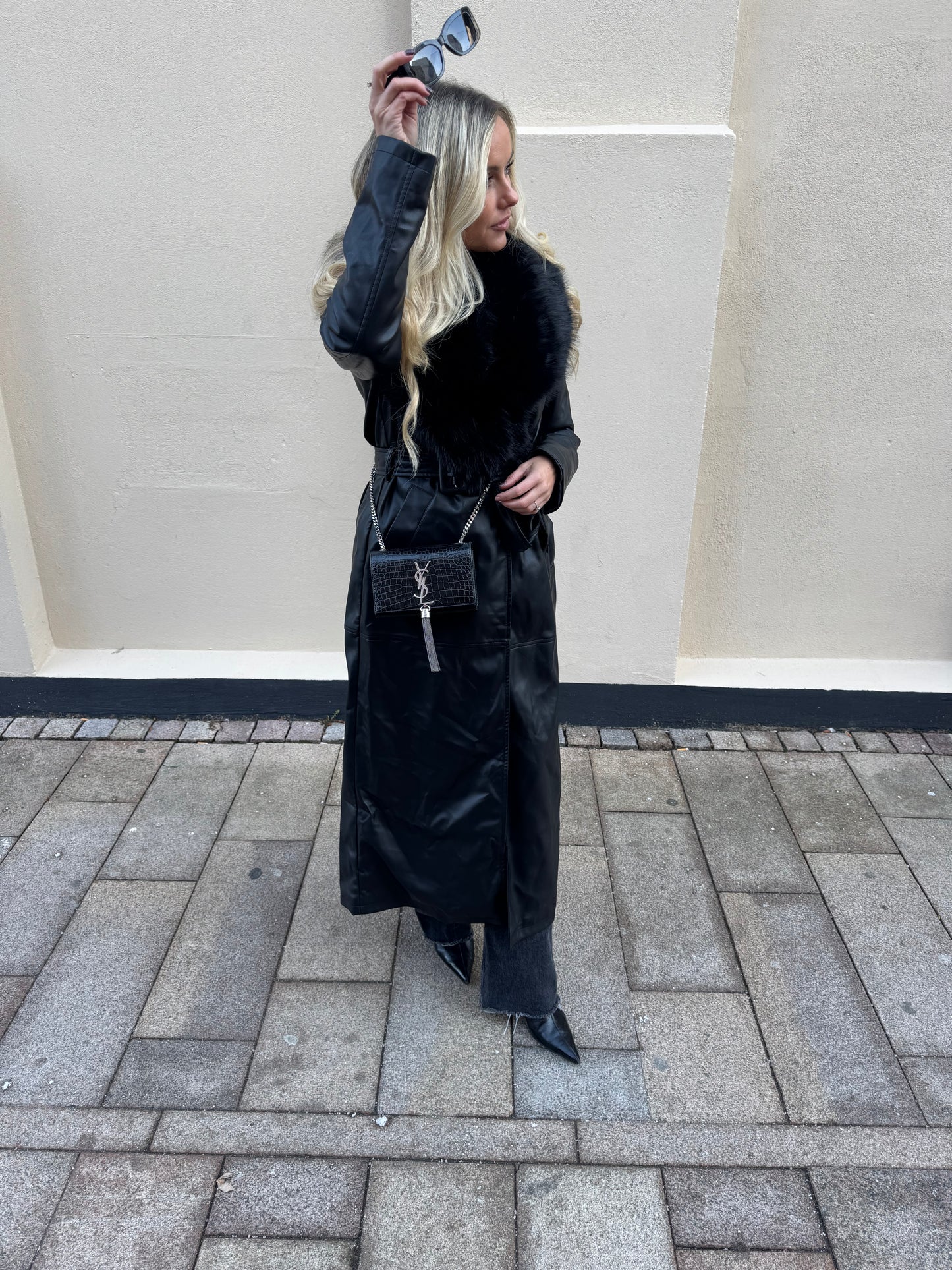 Saint Laurent Croc Kate Small Tassel Bag