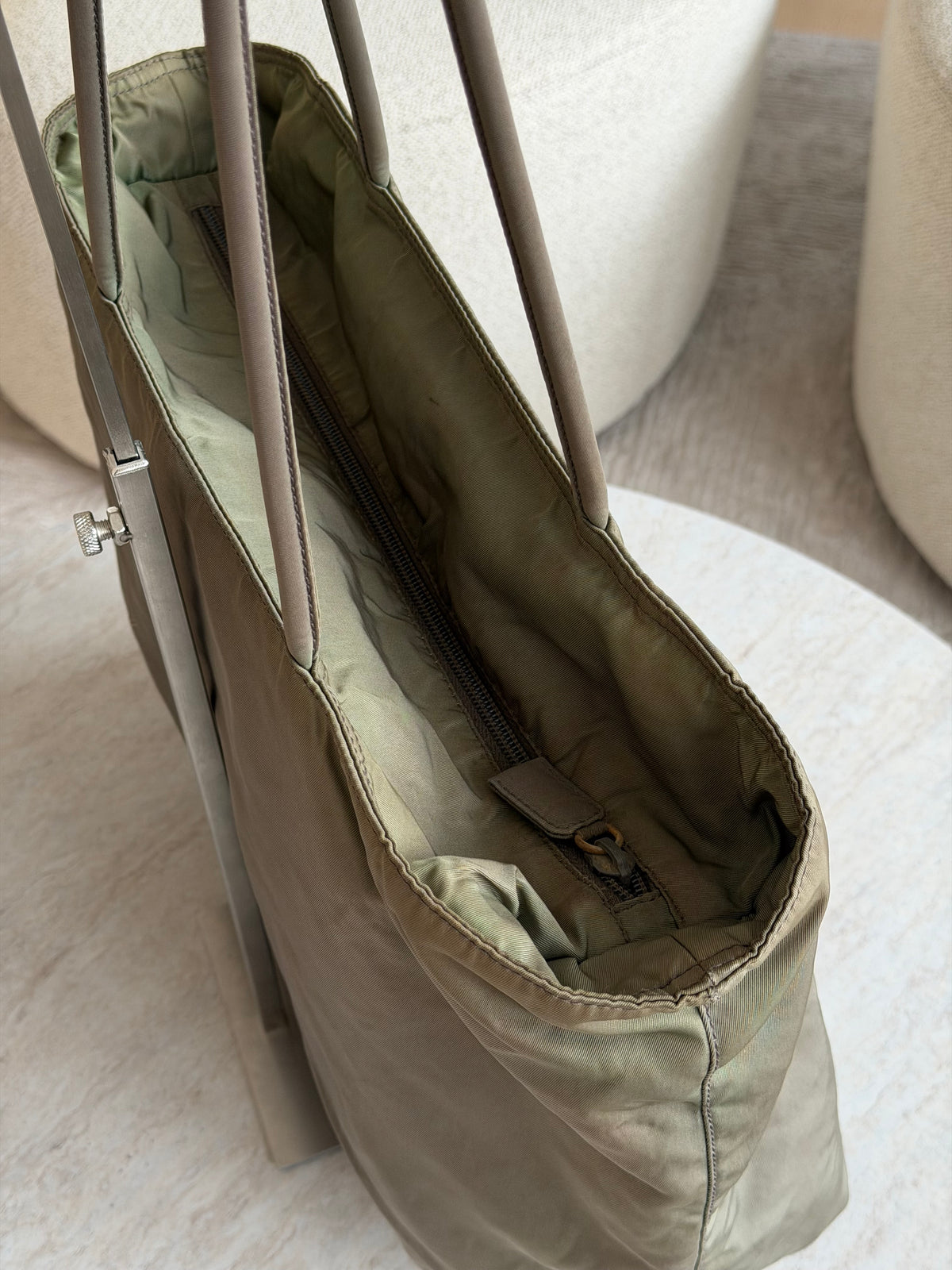 Prada Vintage Nylon Tote Bag – Khaki Green