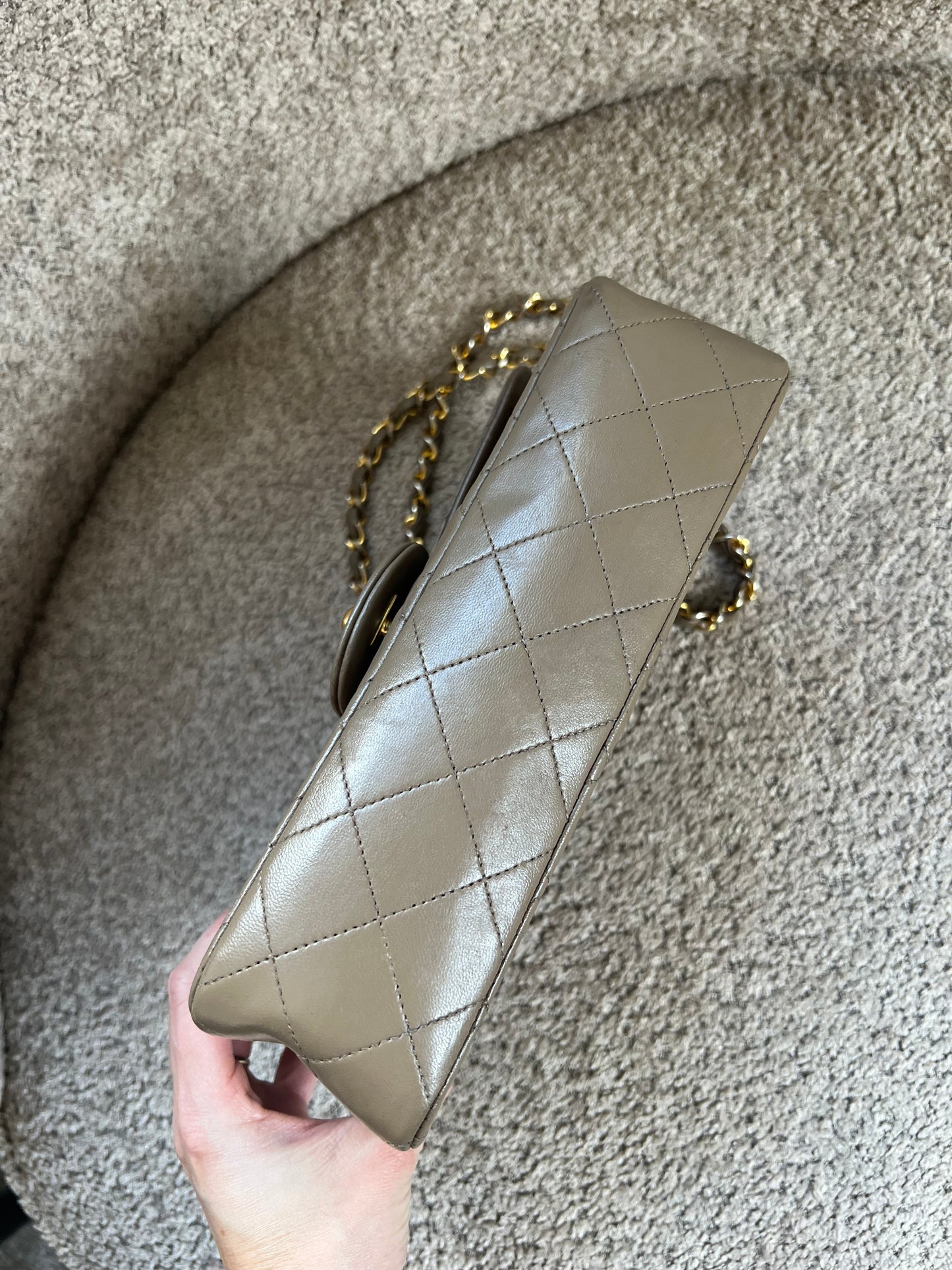 Chanel double flap beige