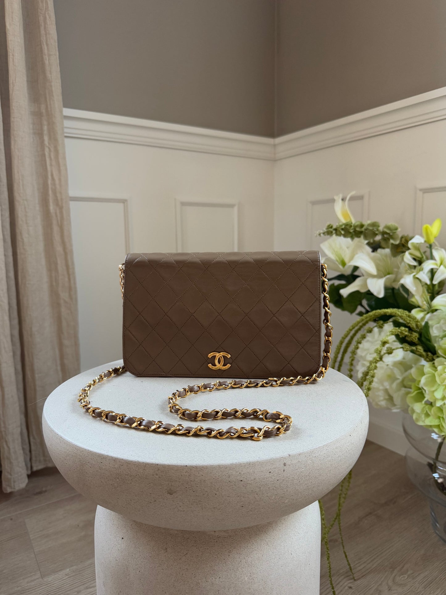 Chanel Taupe Flap Bag