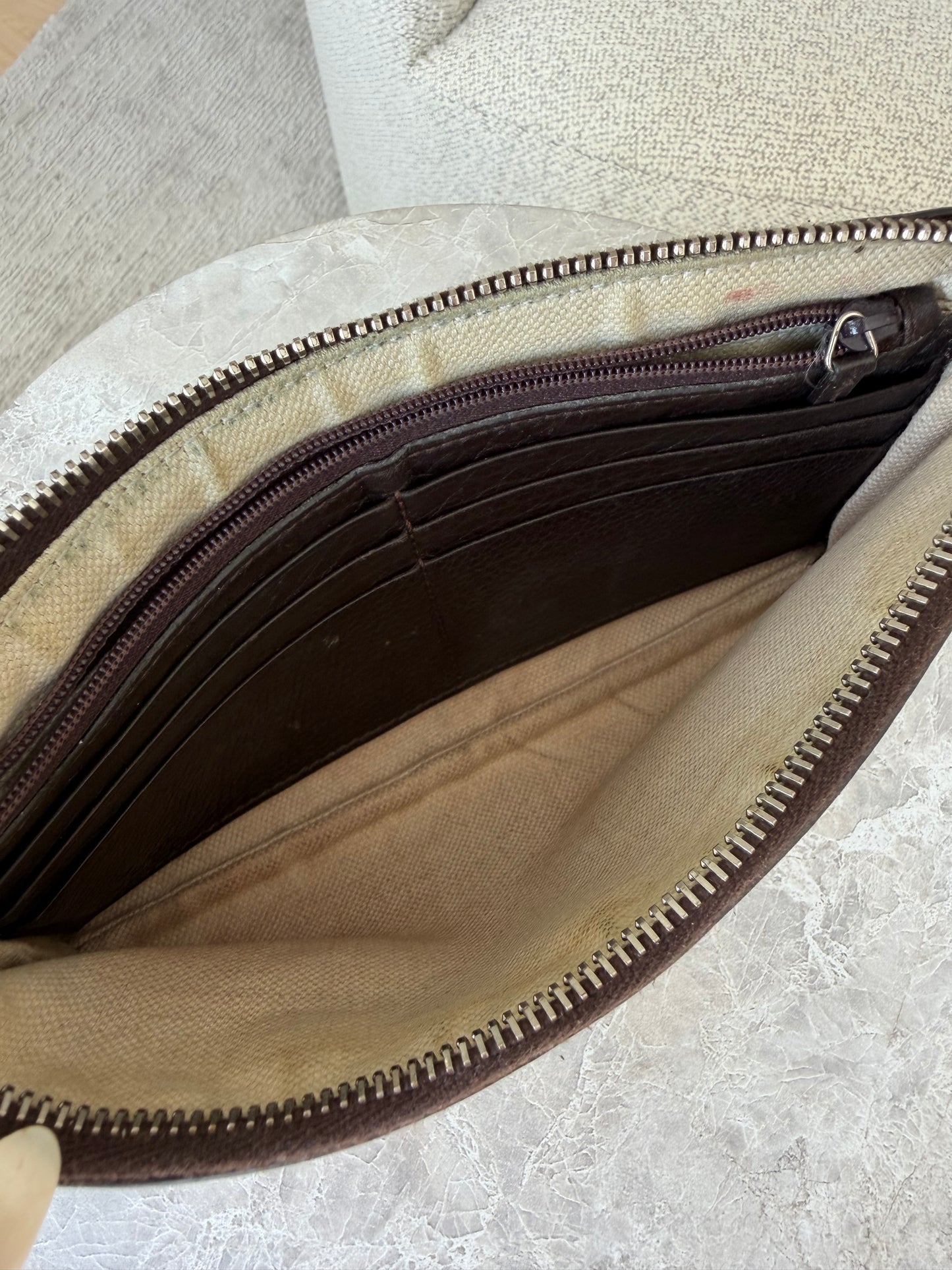 Gucci GG Canvas Horsebit Wristlet Pochette