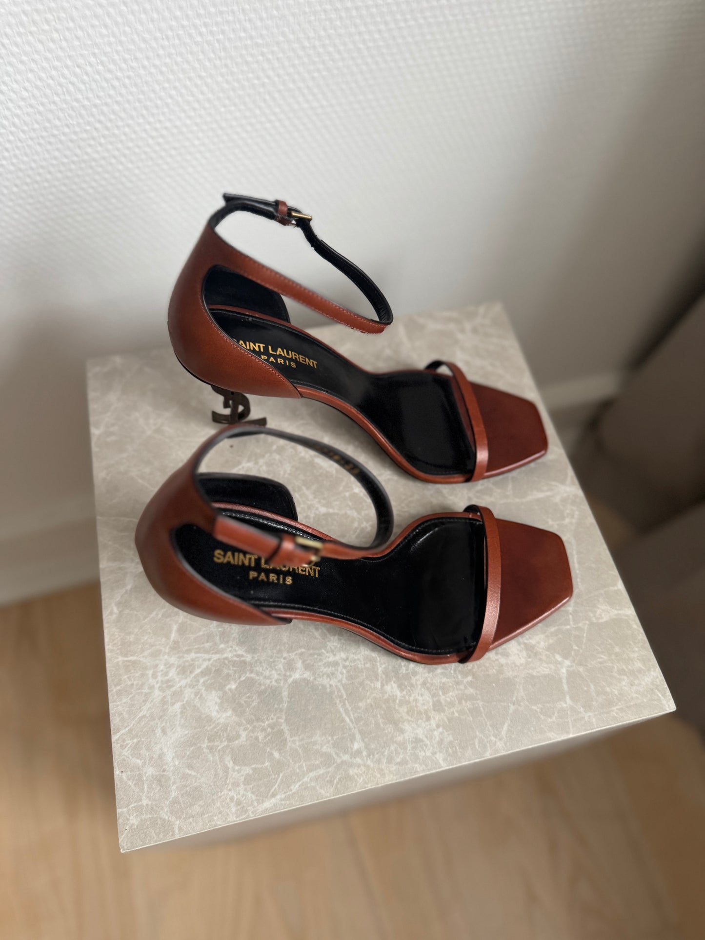 Saint Laurent Opyum heels cognac/brown leather – 39