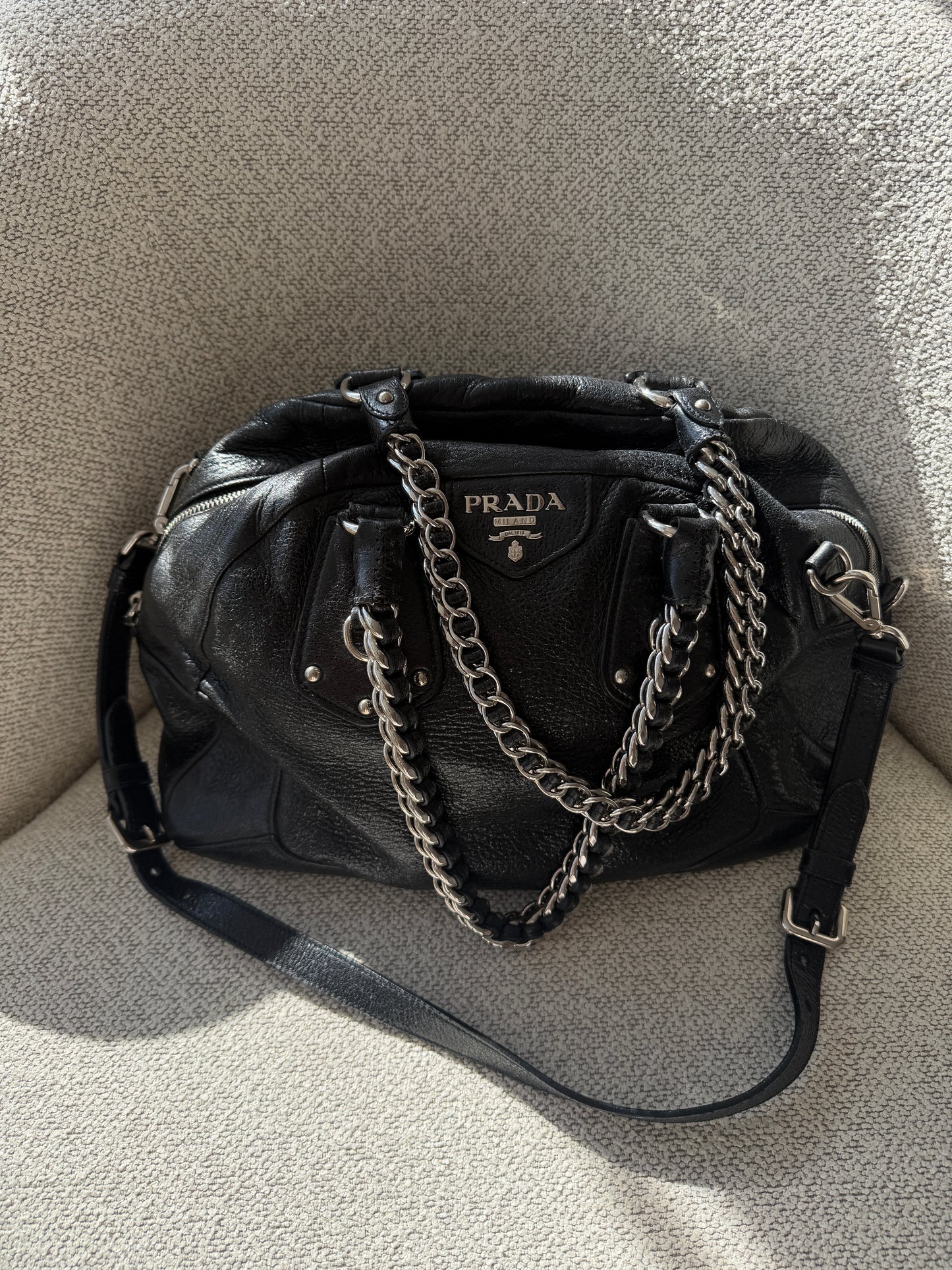 Prada Chain Leather Shoulder Bag