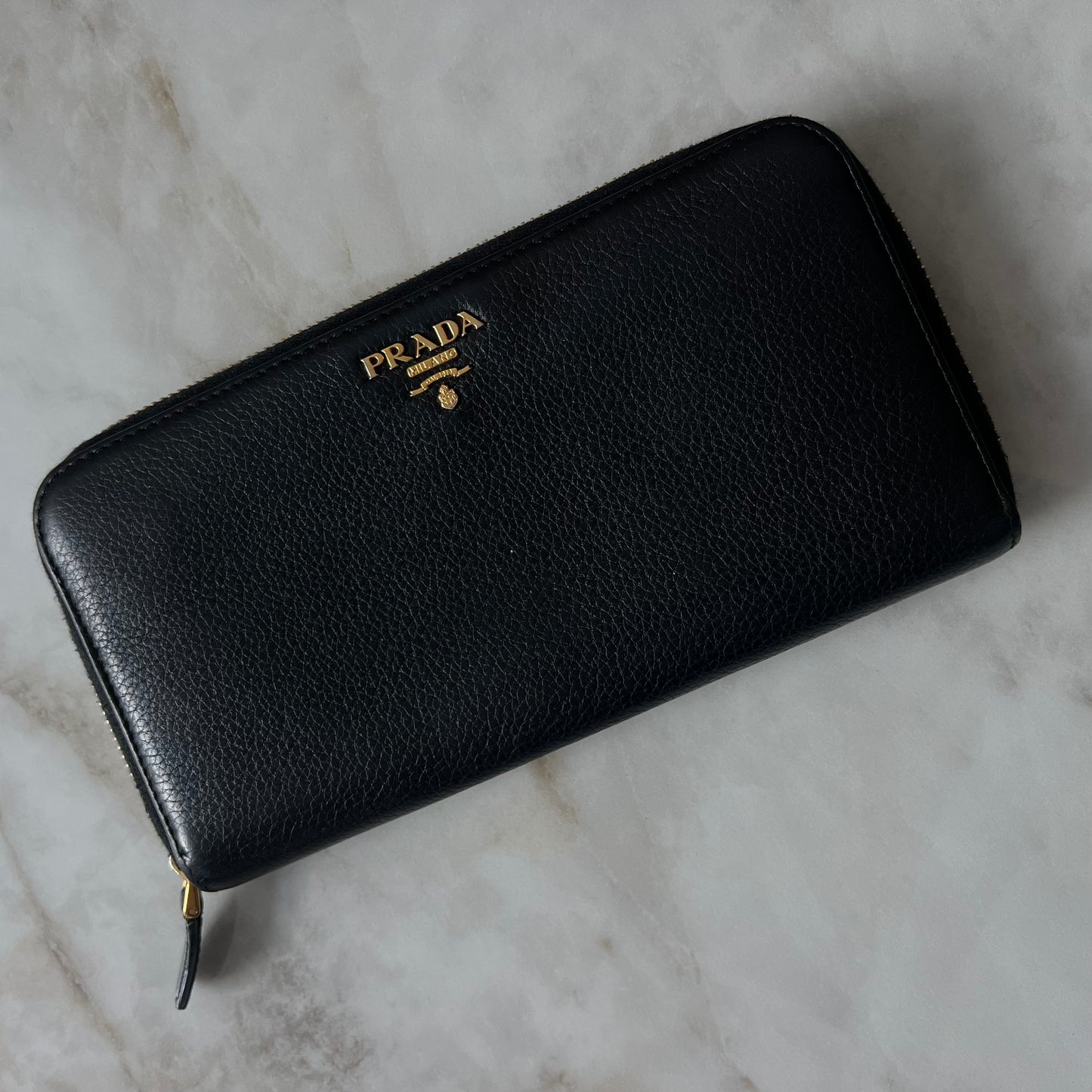 Prada Black leather Long Wallet