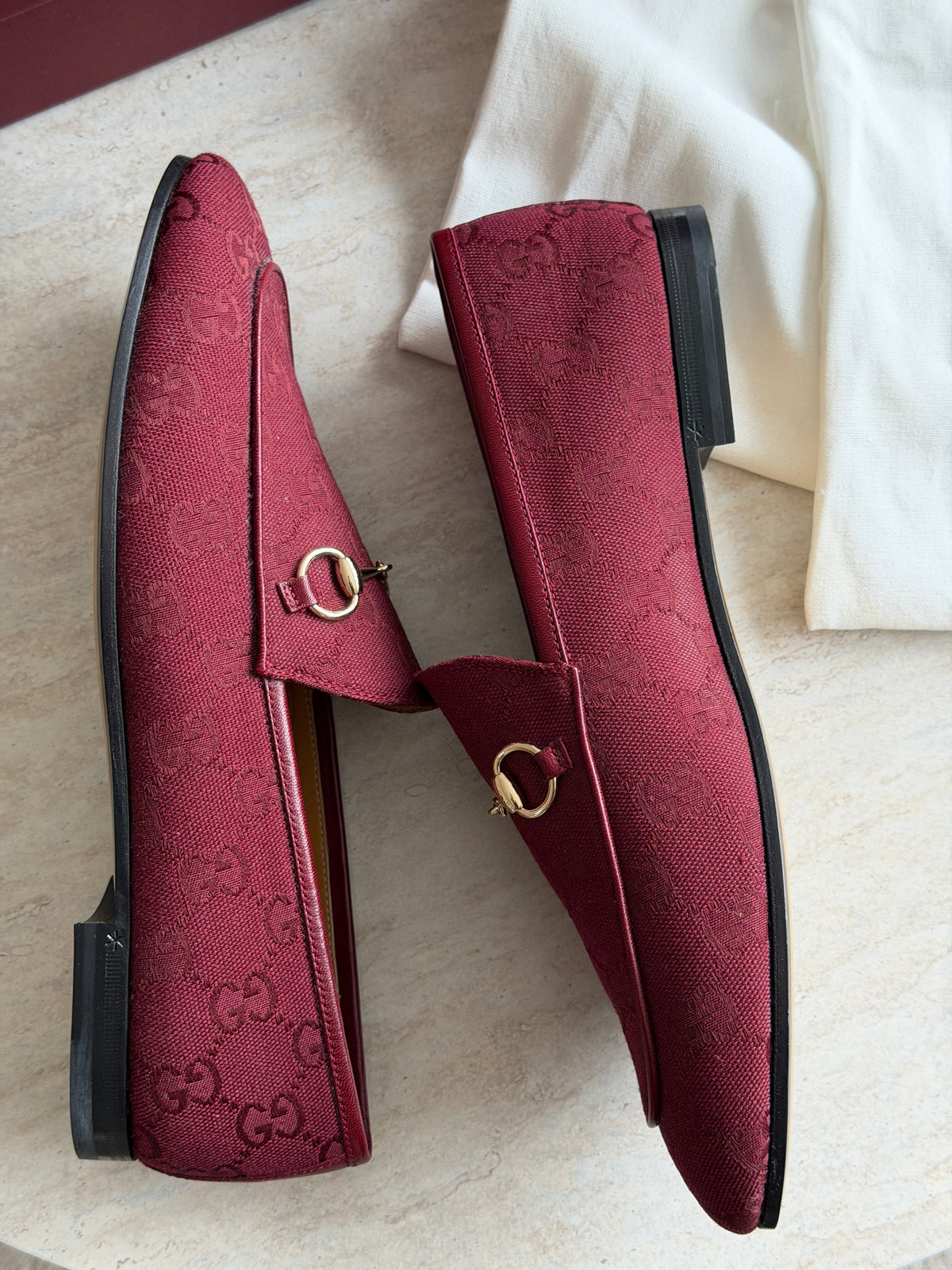 Gucci GG Canvas Loafers – Burgundy / Bordeaux - 39,5