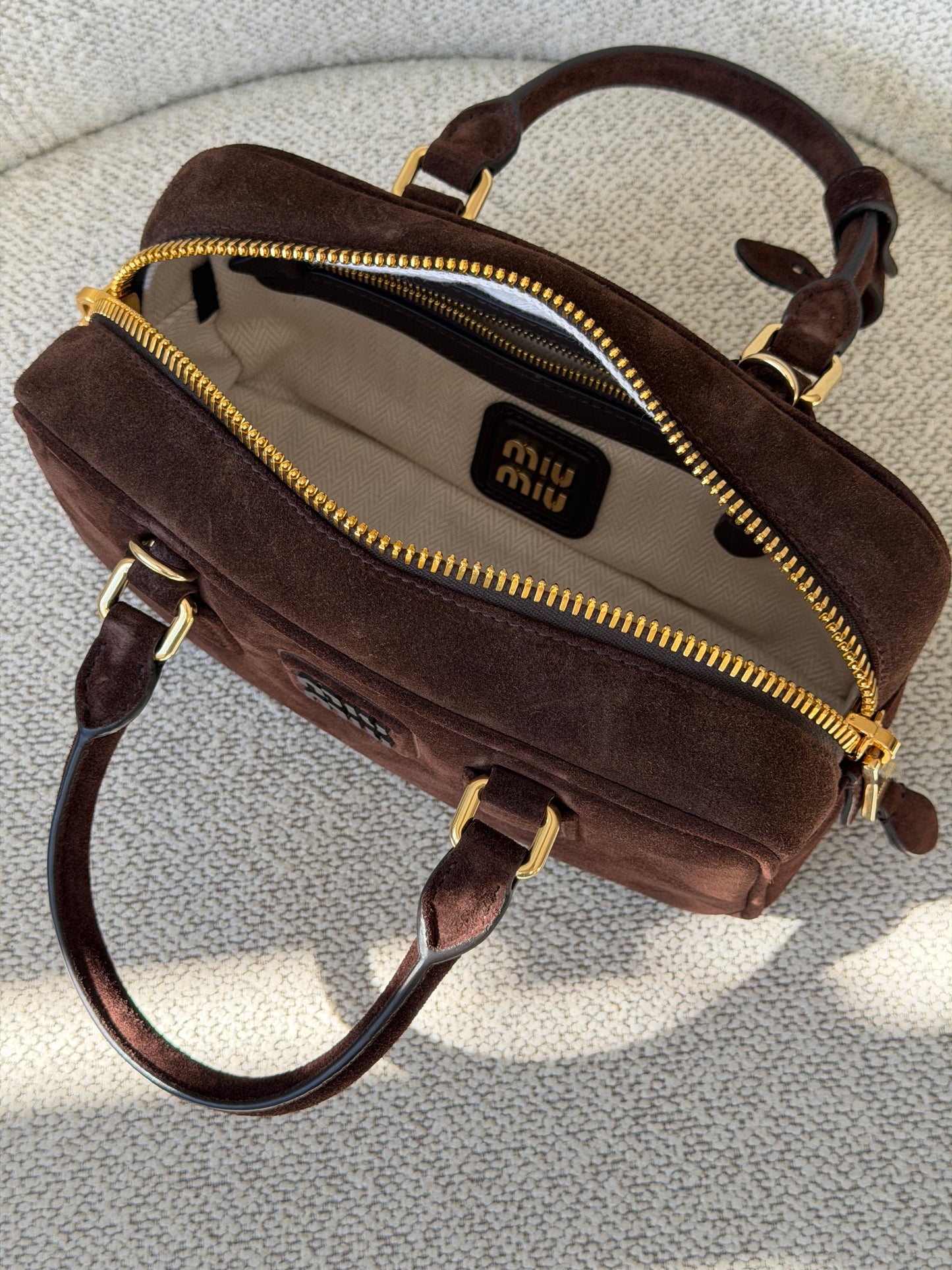 Miu Miu Arcadie Padded Suede Bag