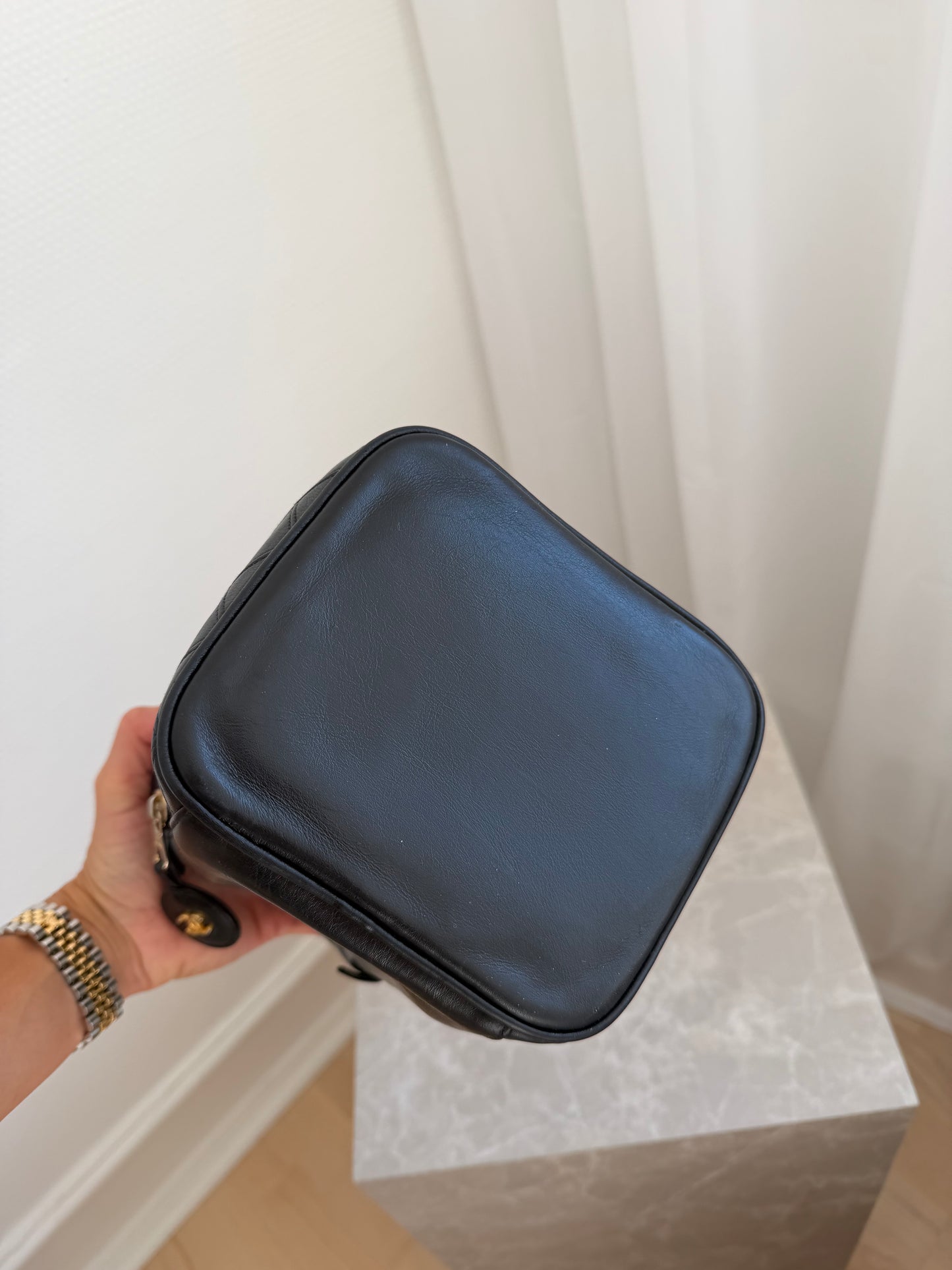 Chanel Black Leather Vanity Bag