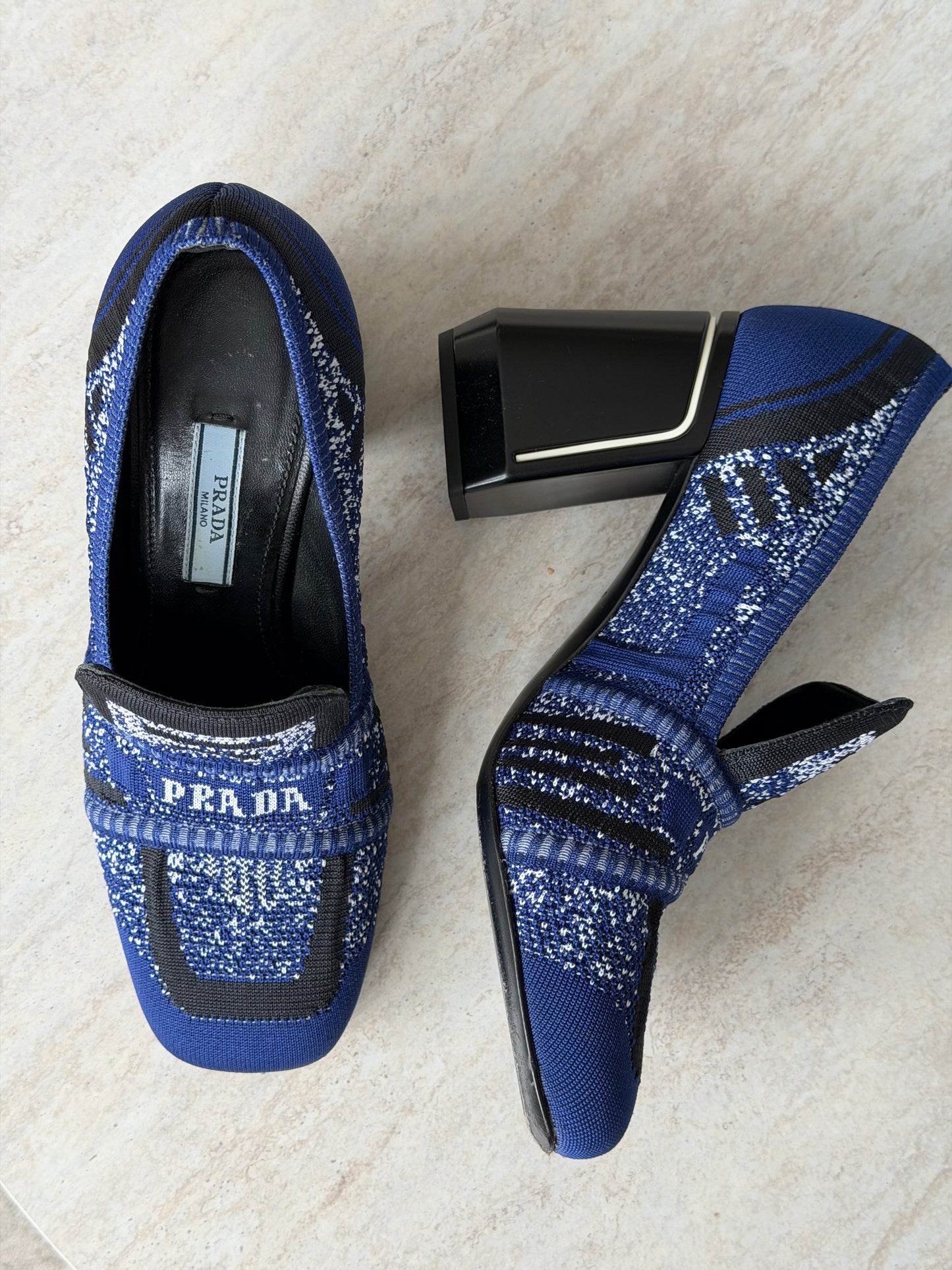 Prada Knit Pumps med blokhæl – str. 36