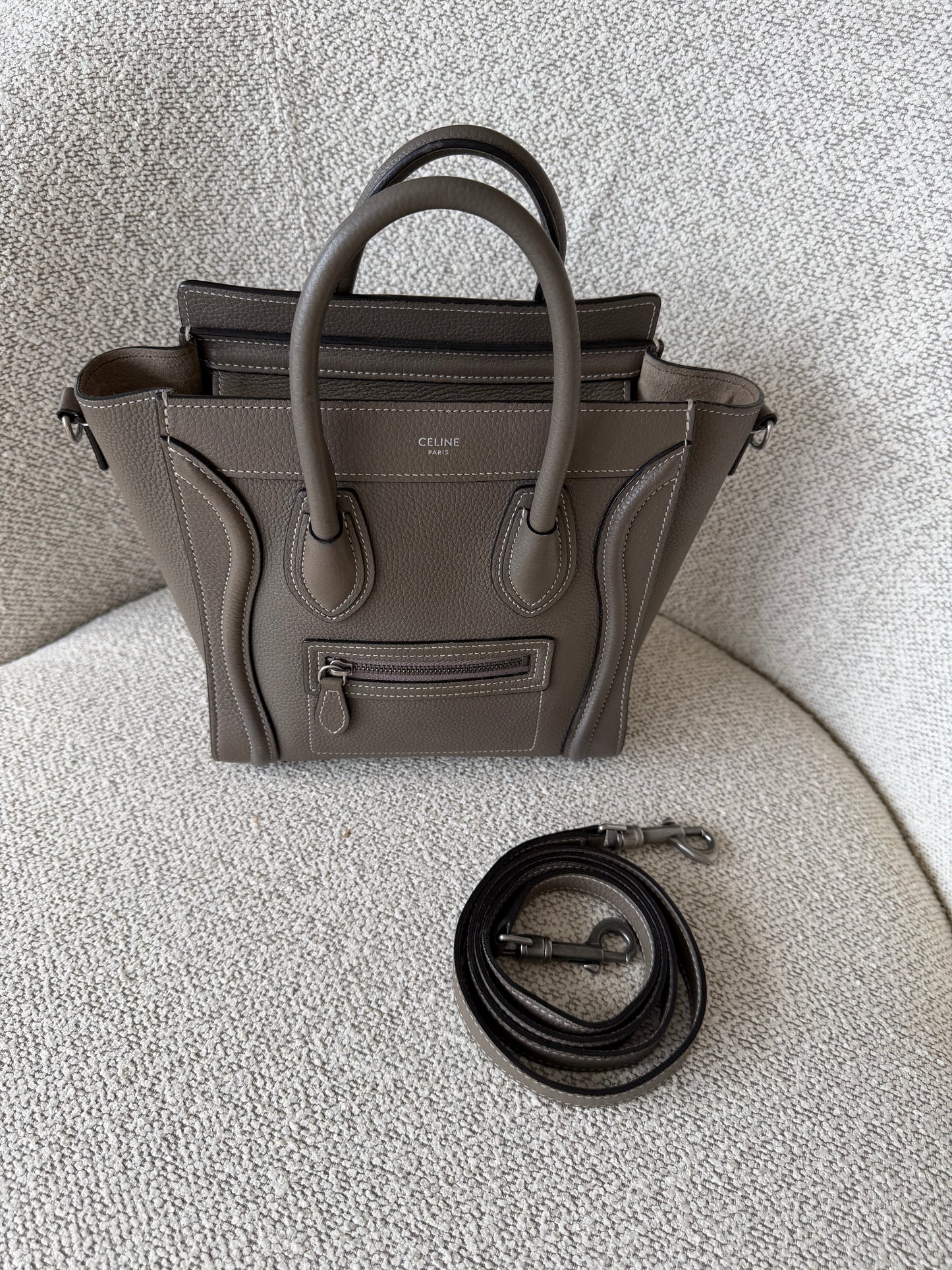 Celine Nano Luggage – Taupe