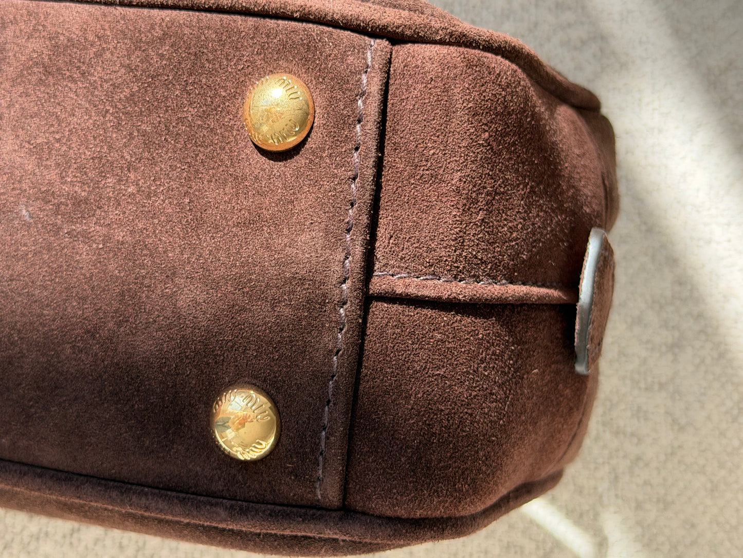 Miu Miu Arcadie Padded Suede Bag