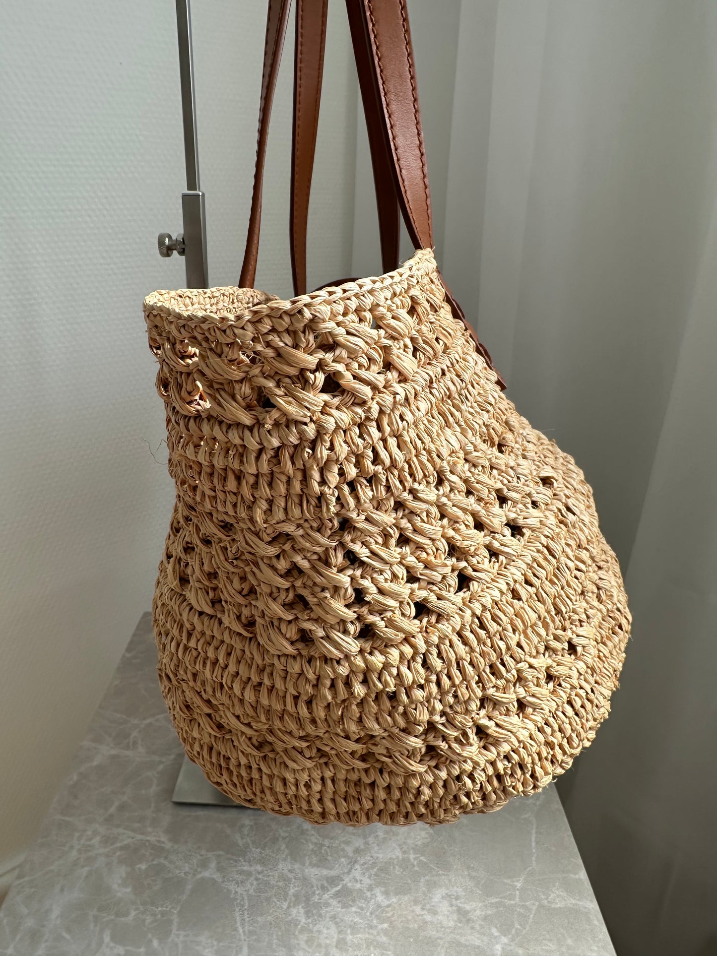 Saint Laurent Panier Raffia Tote