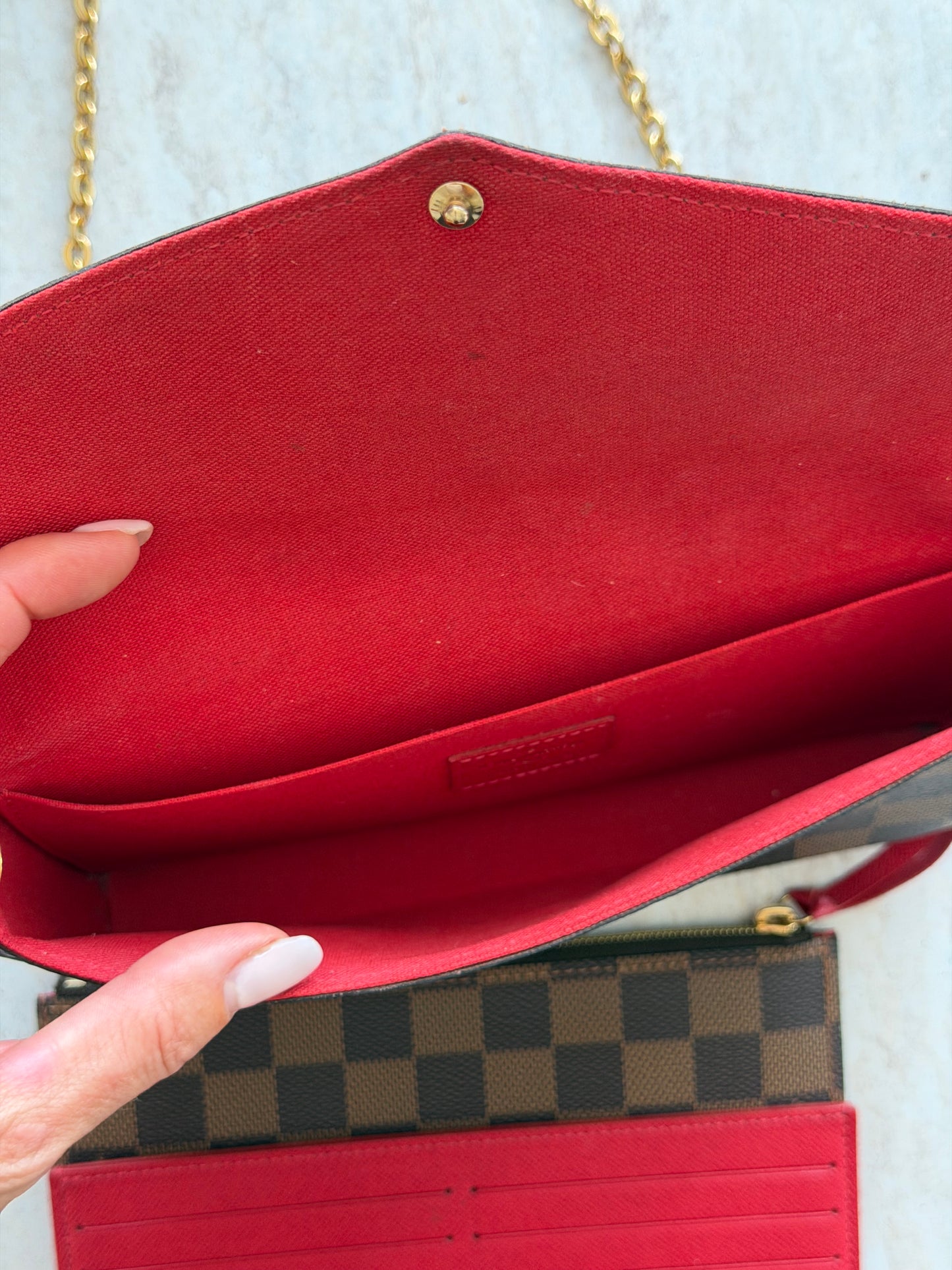 Louis Vuitton Félicie Pochette – Damier Ebène