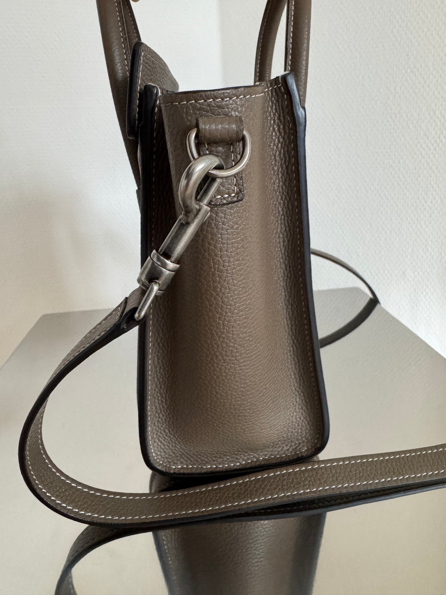 Celine Nano Luggage Taupe crossbody