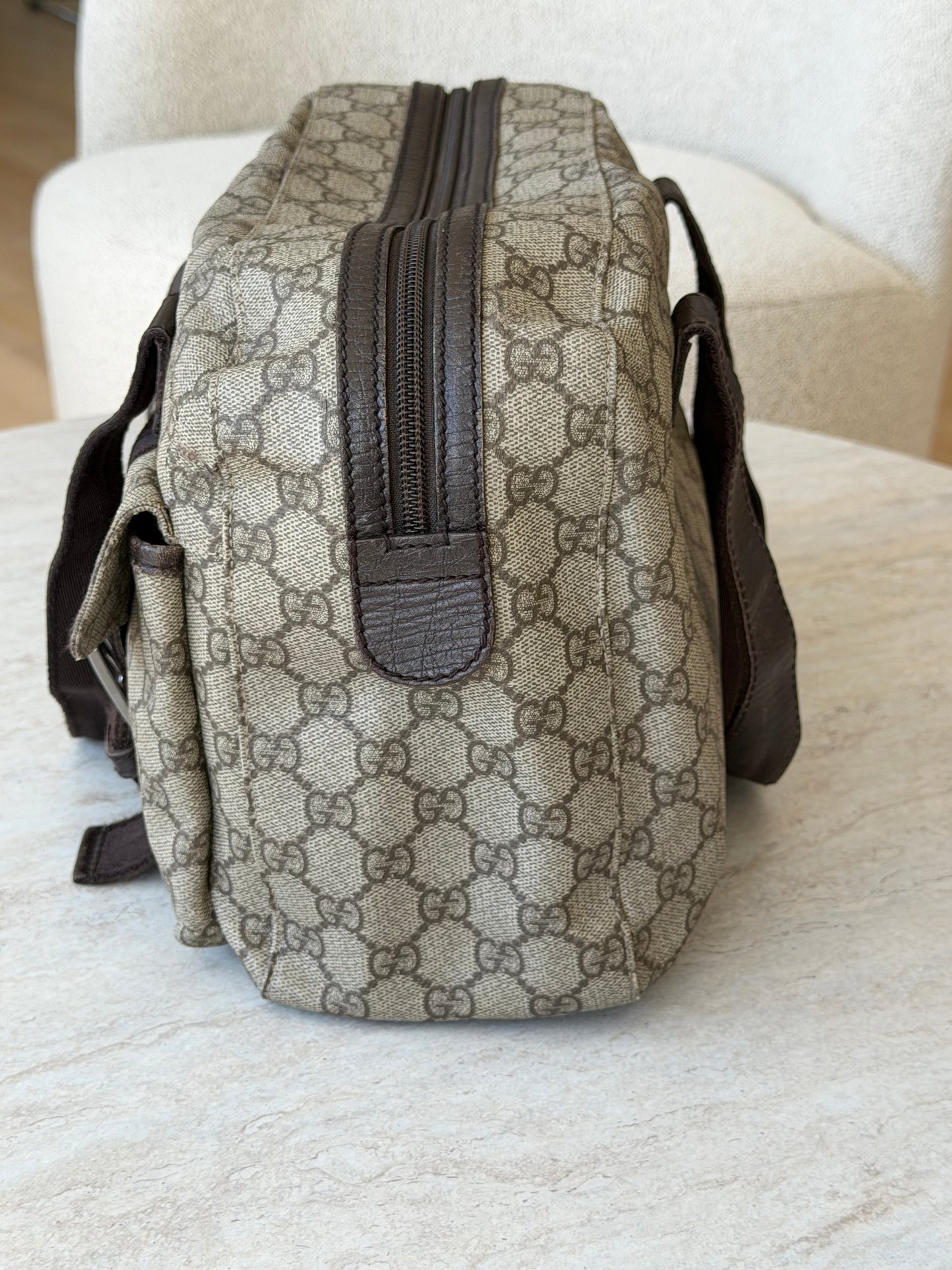 Gucci GG Supreme Boston Double Pocket Handbag