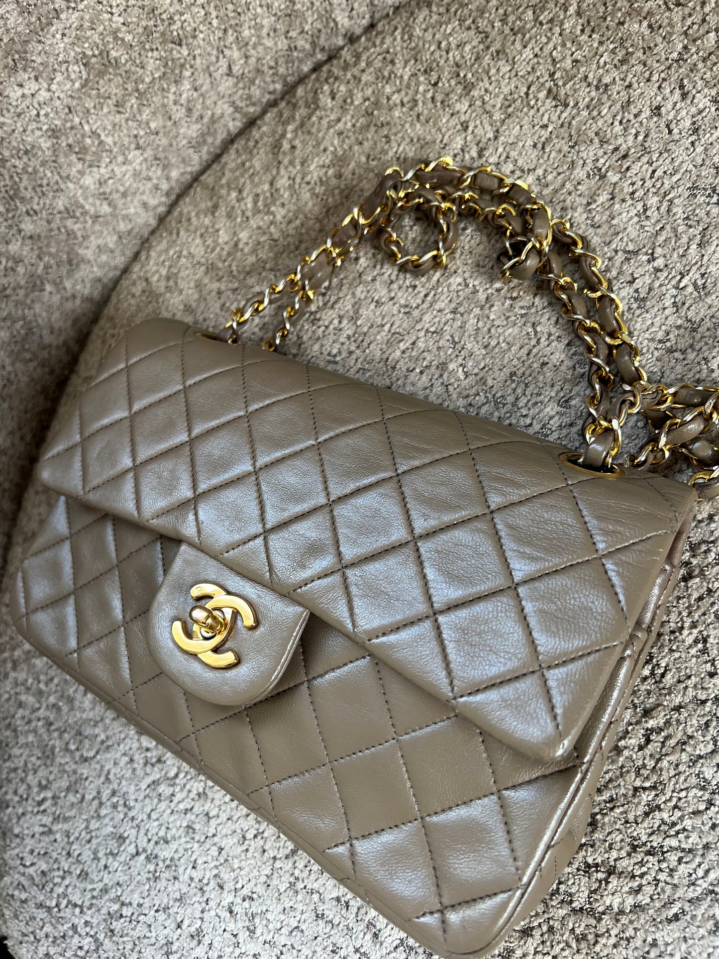 Chanel double flap beige