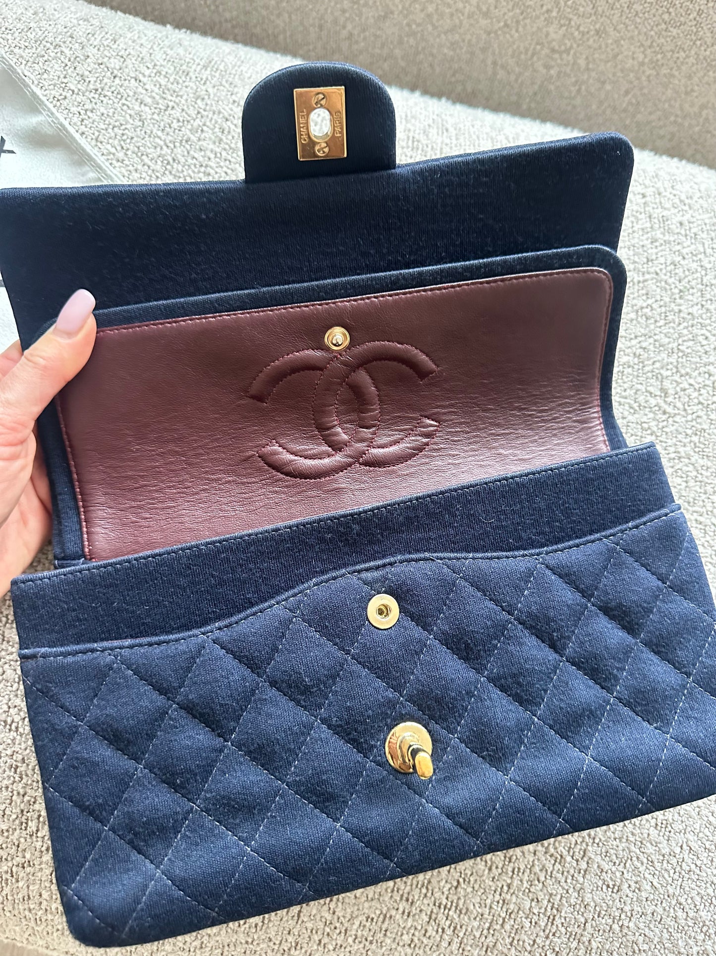 Chanel Classic Double Flap | Navy fabric