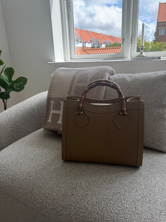 Gucci Diana Beige Bamboo Handbag