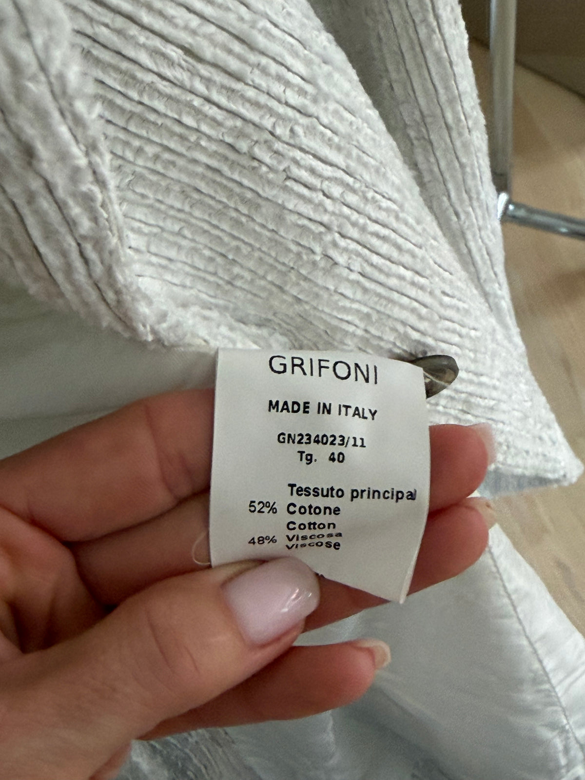Grifoni jakkesæt i cremefarvet corduroy