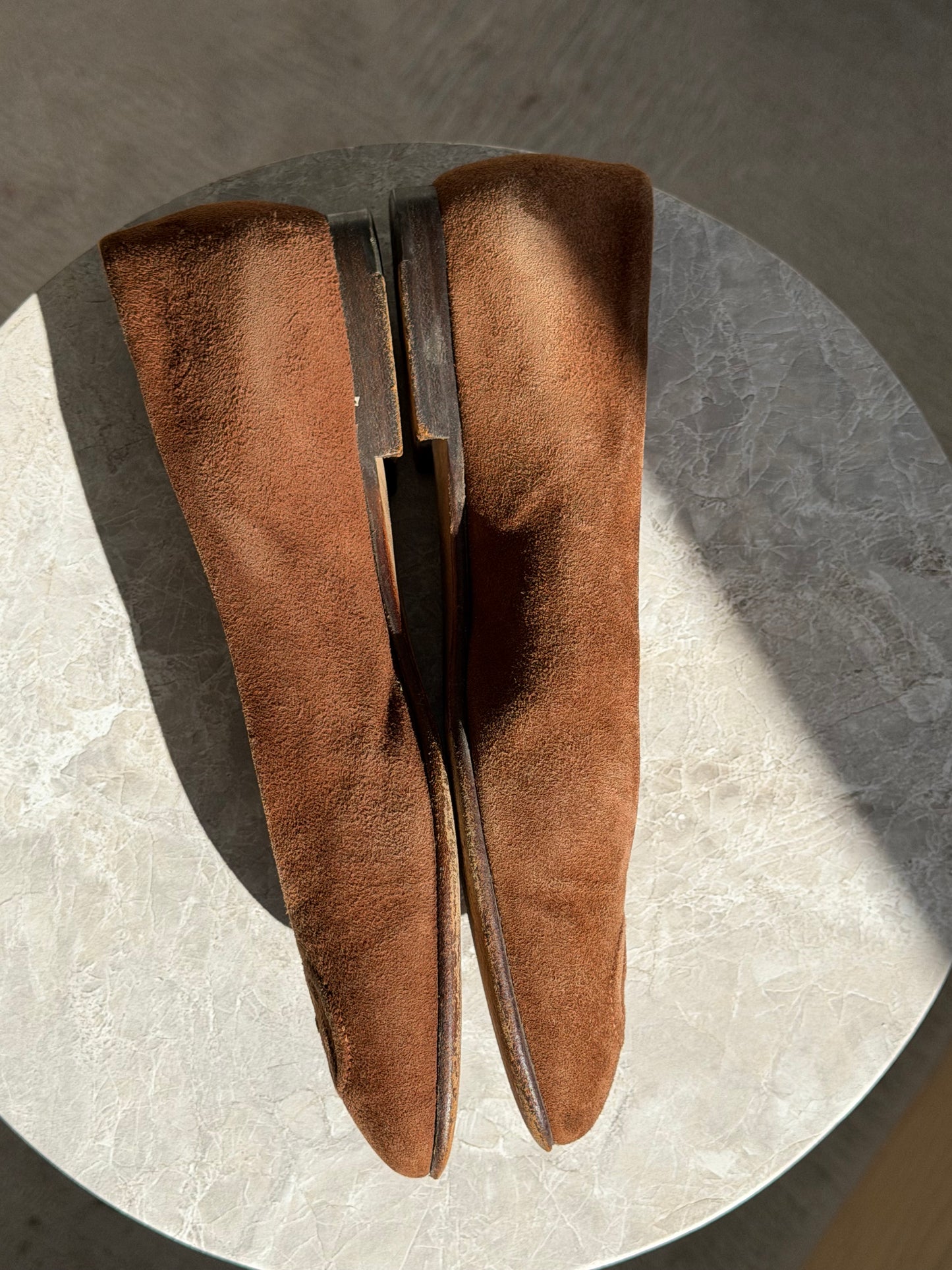 Gucci Suede Ballet Flats – Brown