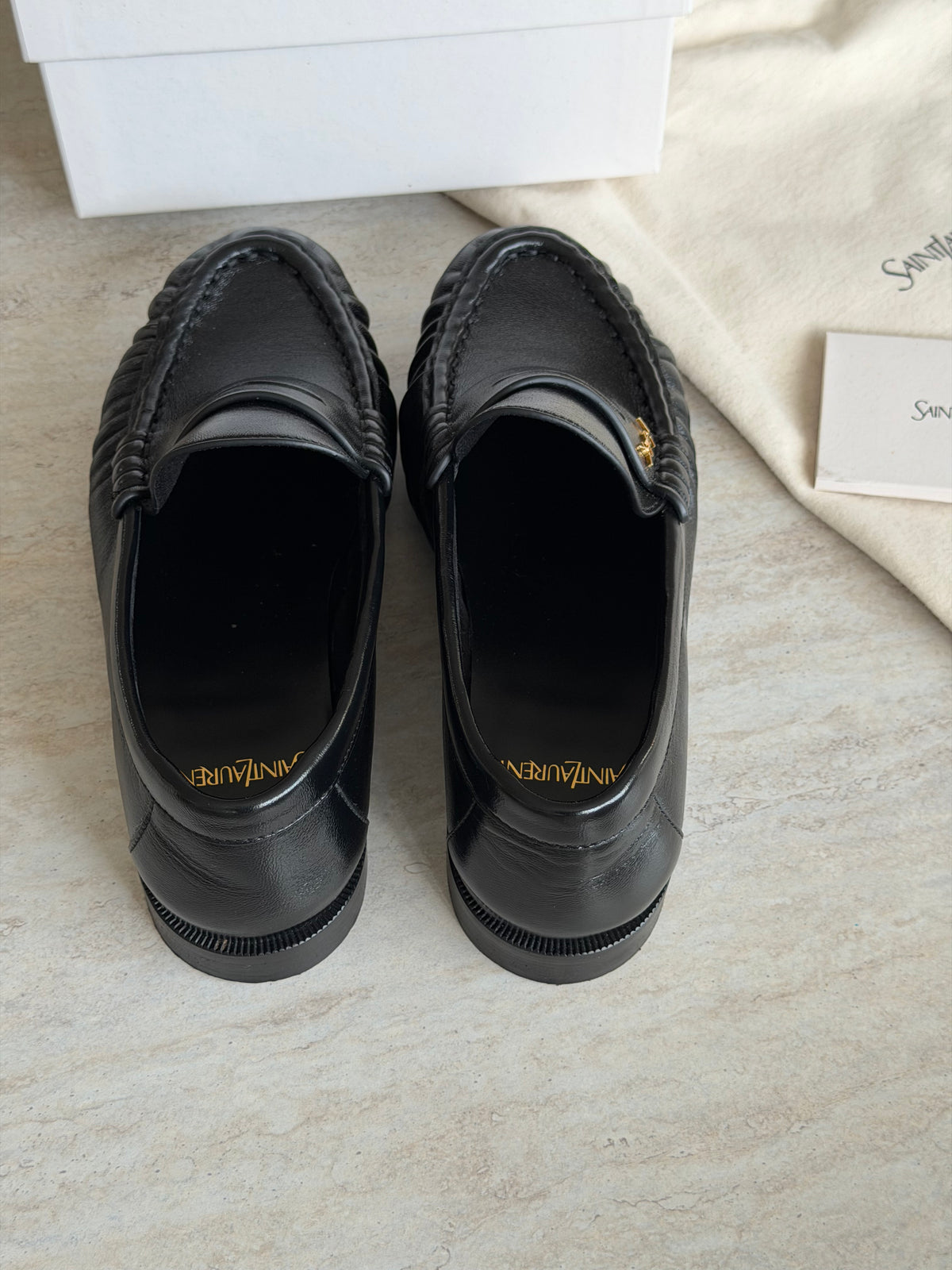 Saint Laurent Le Loafer Cassandre – Black / Gold