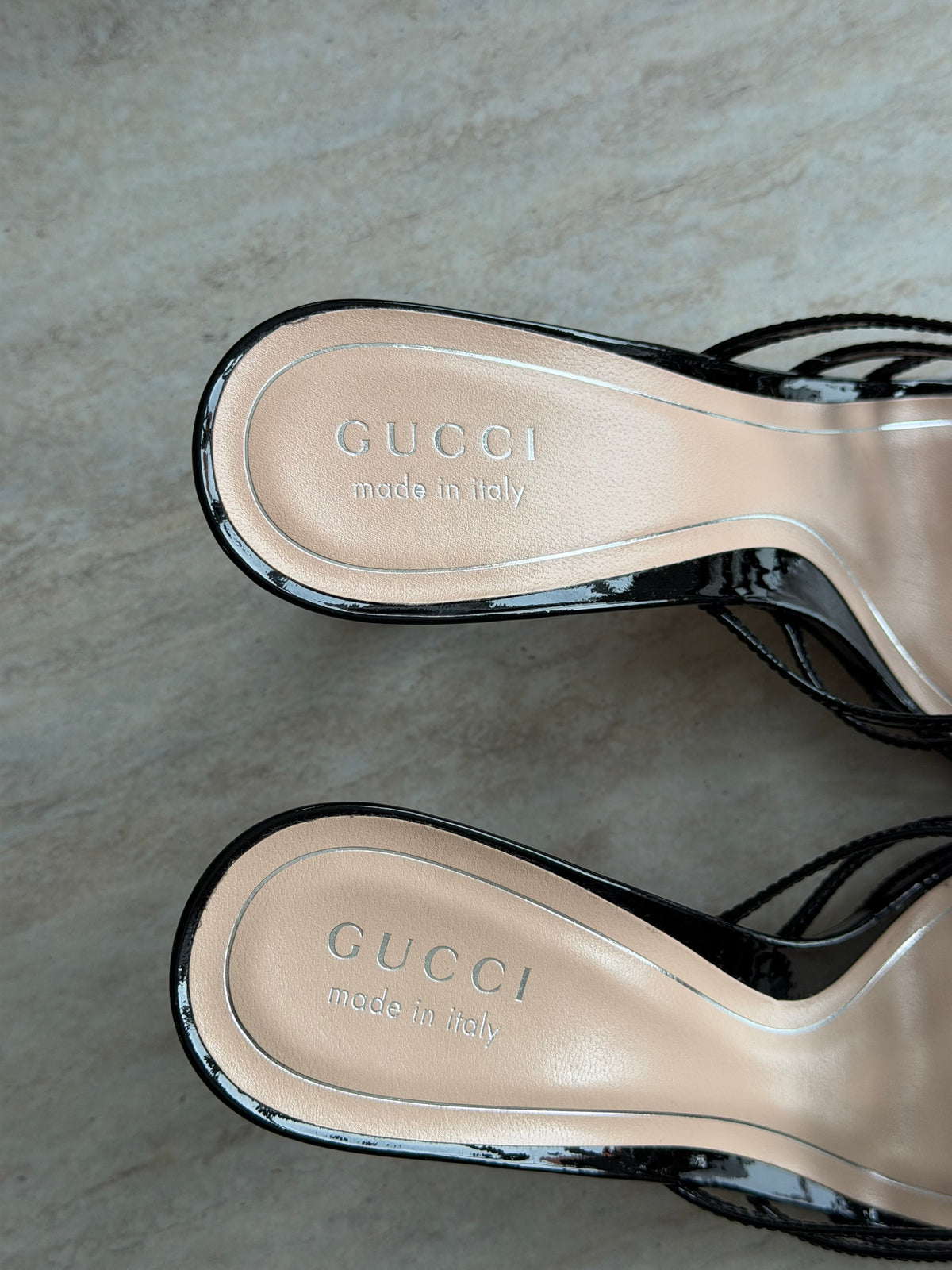 Gucci Crystal Double G Heeled Sandals – Black - 39,5