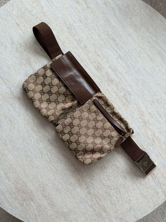 Gucci Vintage GG Canvas Belt Bag – Beige/Brown
