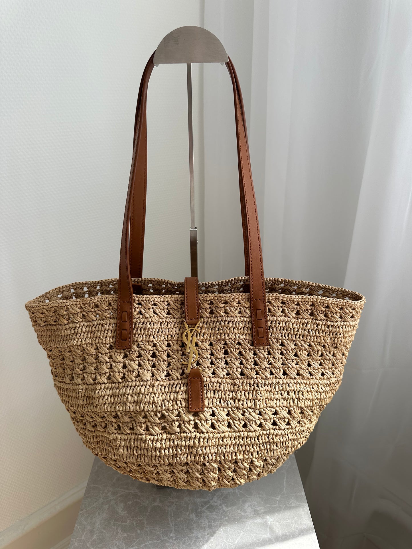 Saint Laurent Panier Raffia Tote