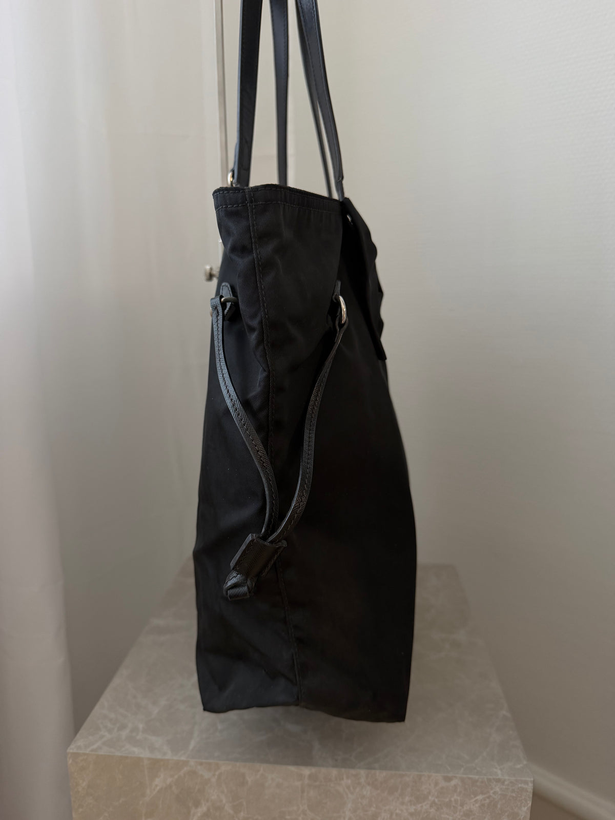 Prada Black Nylon Bow Tote Bag