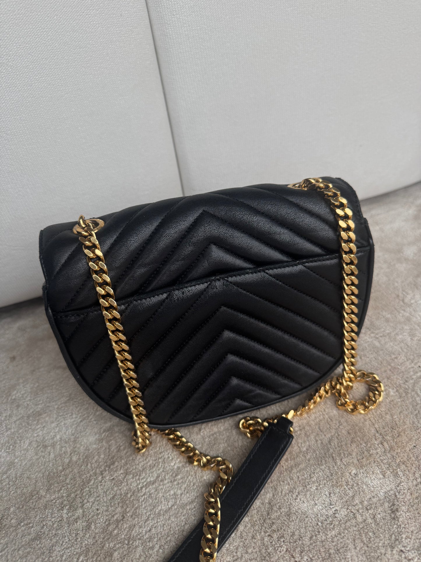 Saint Laurent Vicky Mini – Sort / Guld hardware