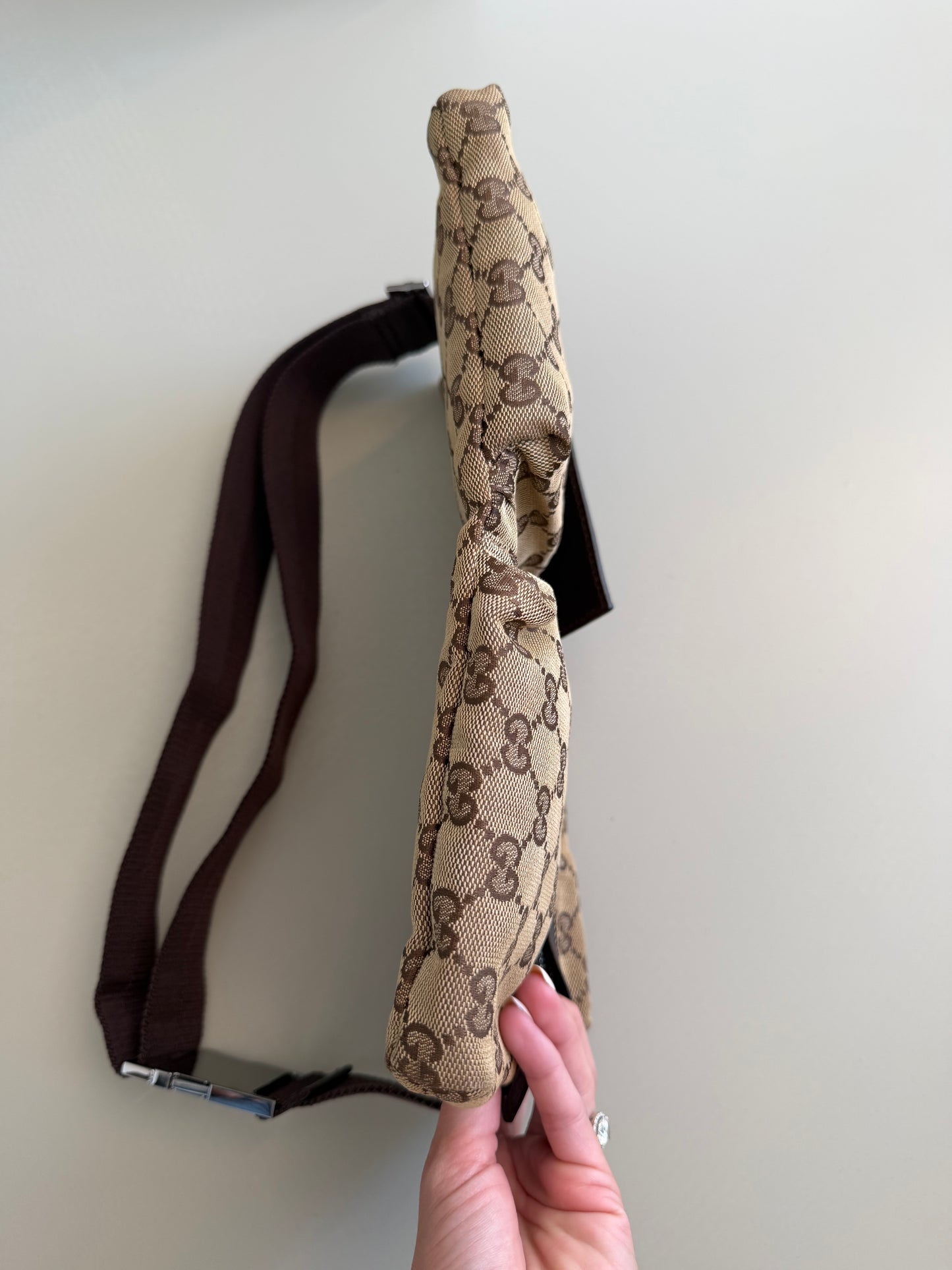 Gucci GG Brown canvas belt bag