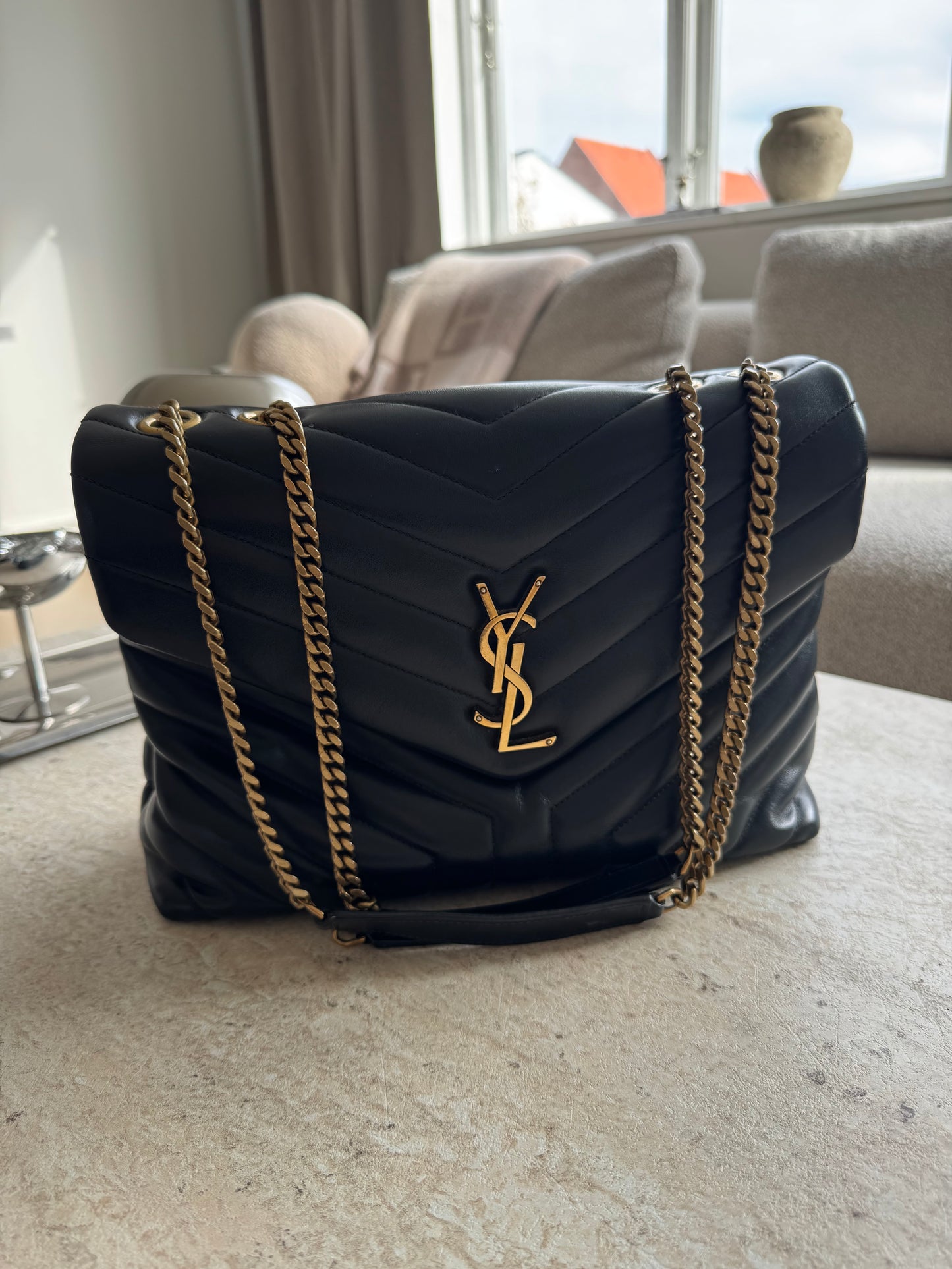Saint Laurent YSL LouLou Medium Black Bag