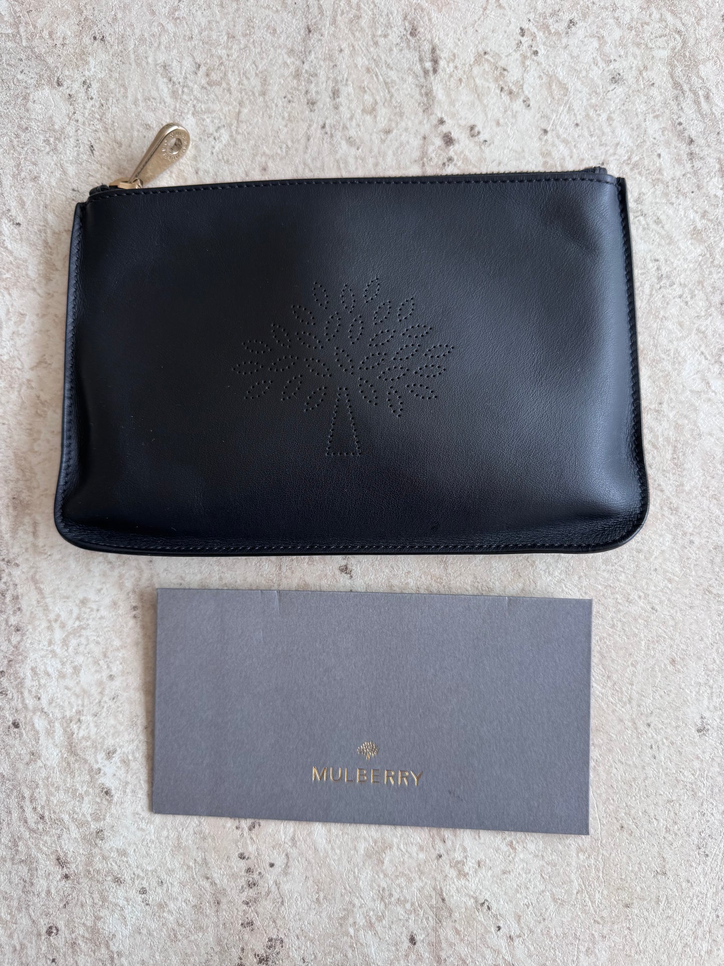 Mulberry Blossom Zip Black Clucth