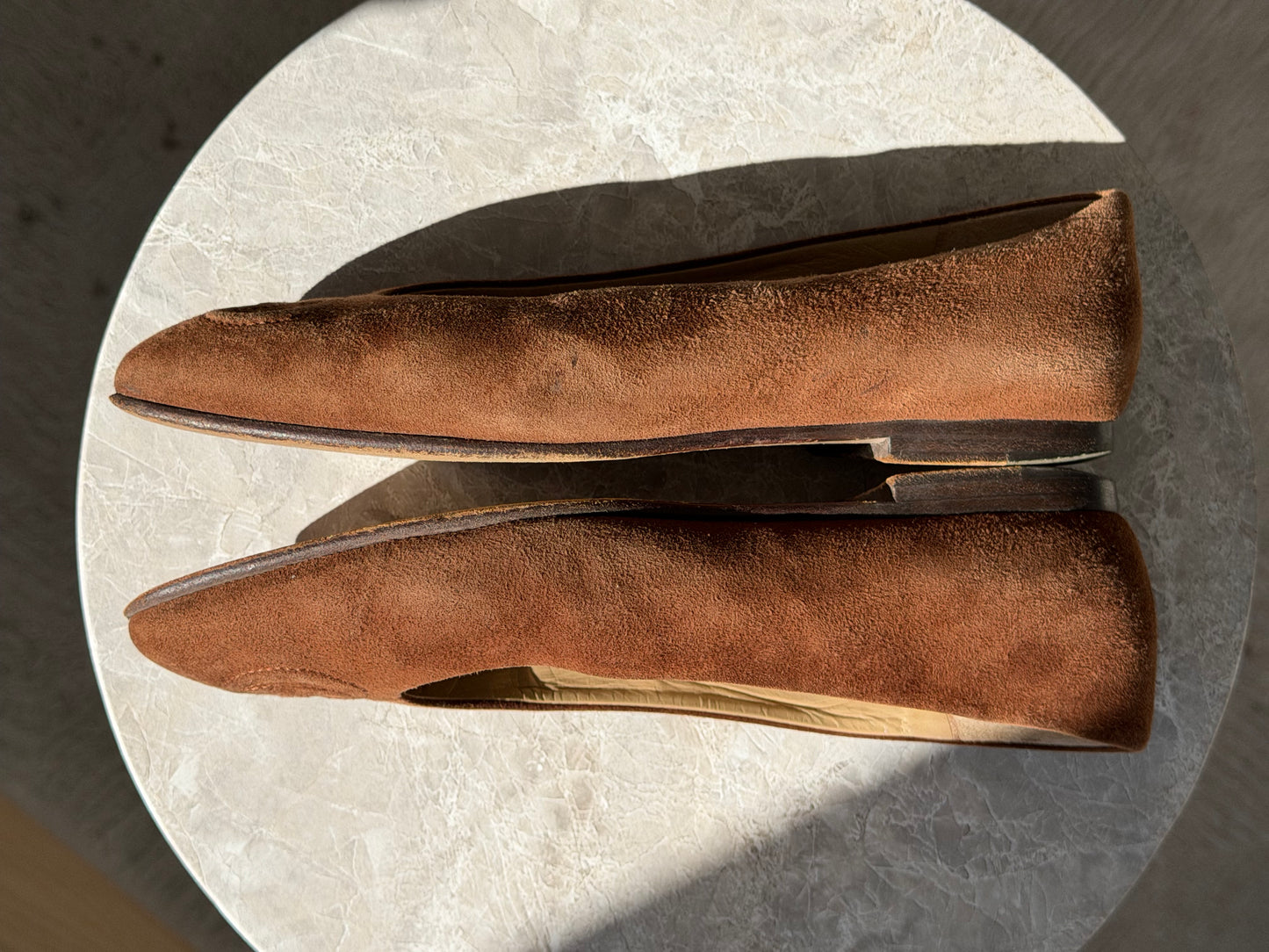 Gucci Suede Ballet Flats – Brown