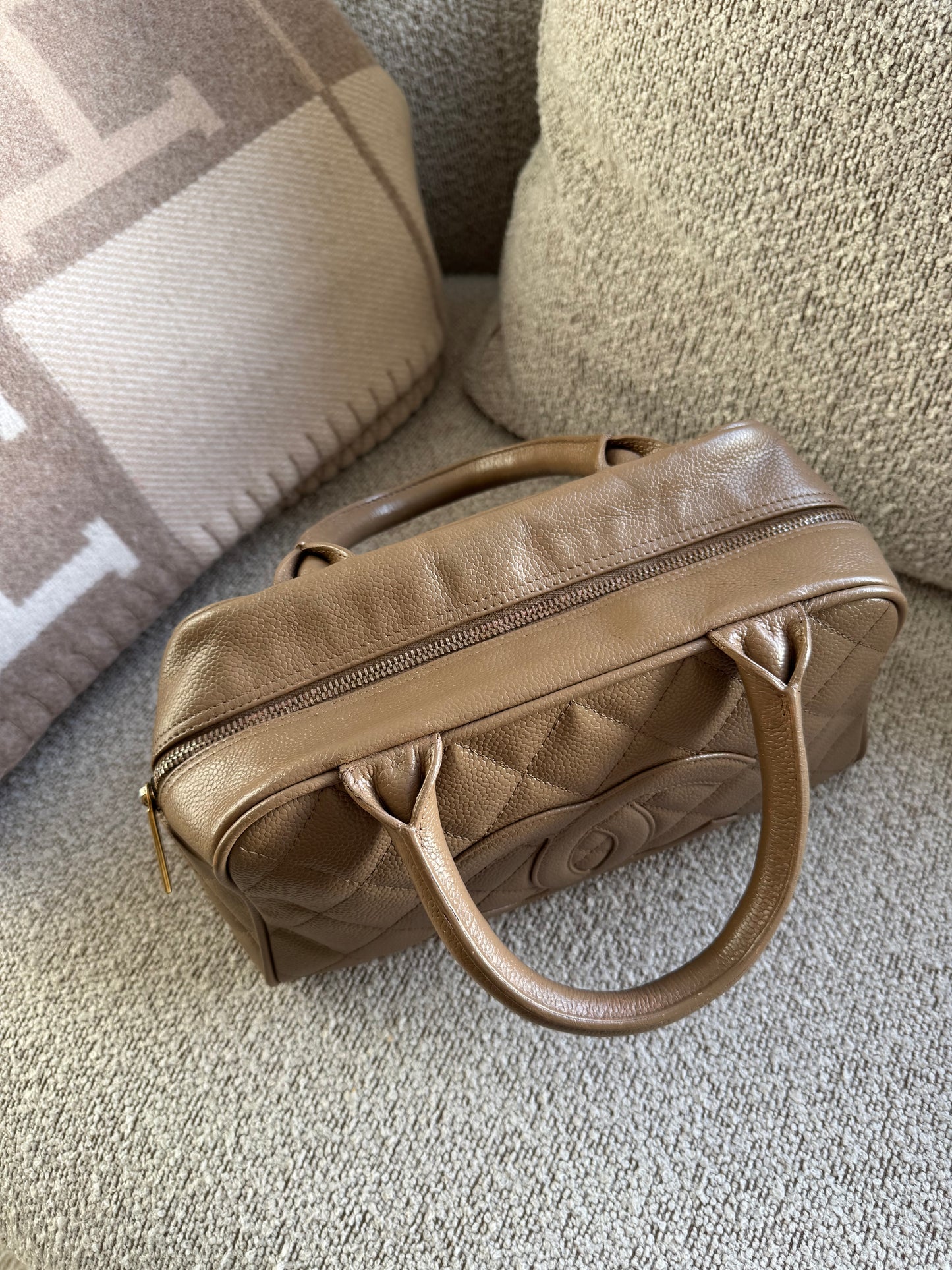 Chanel CC Bowling bag - caviar leather Taupe