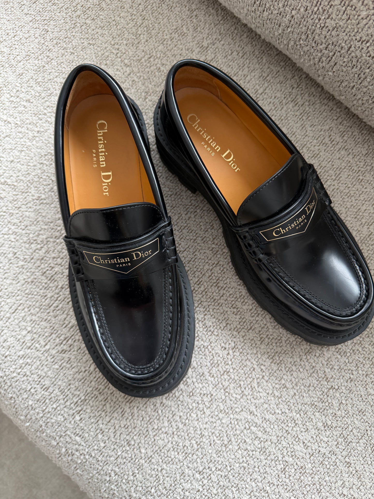 Christian Dior Black Leather Loafers