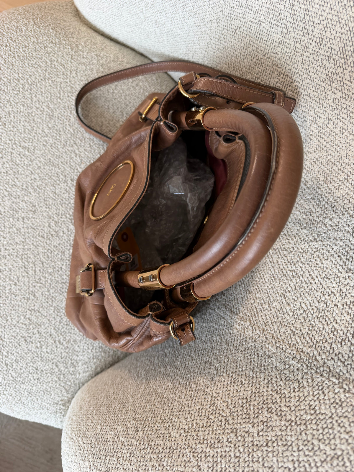 Chloé Brown Leather Handbag – Gold Hardware