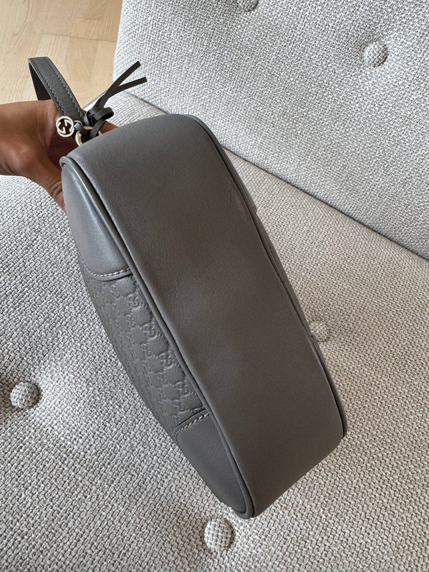 Gucci Taupe grey Guccisma Bree crossbody