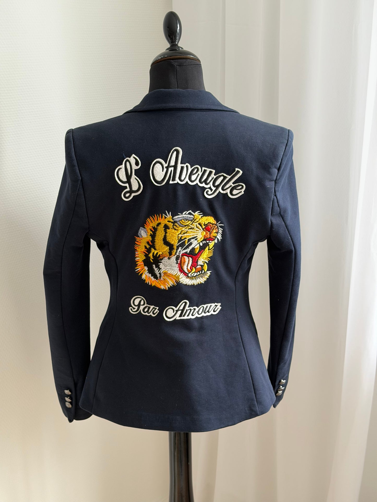 Gucci Embroidered Blazer Navy – Str. S