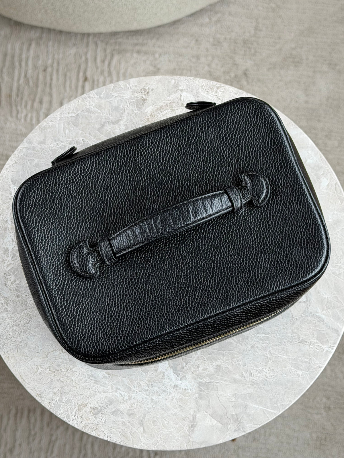 Chanel Caviar Vanity Case Cosmetic Black