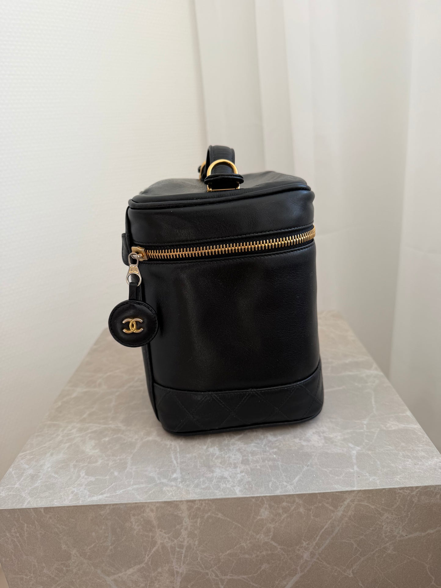 Chanel Black Leather Vanity Bag