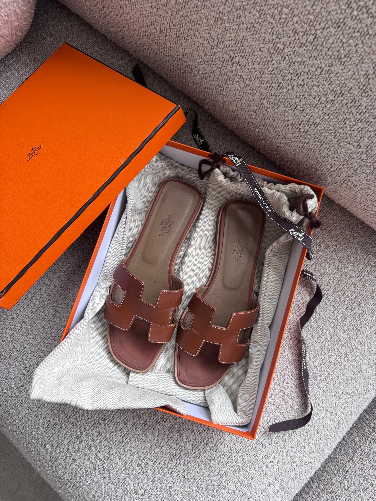 Hermès Oran Sandaler 37 – Brun Læder
