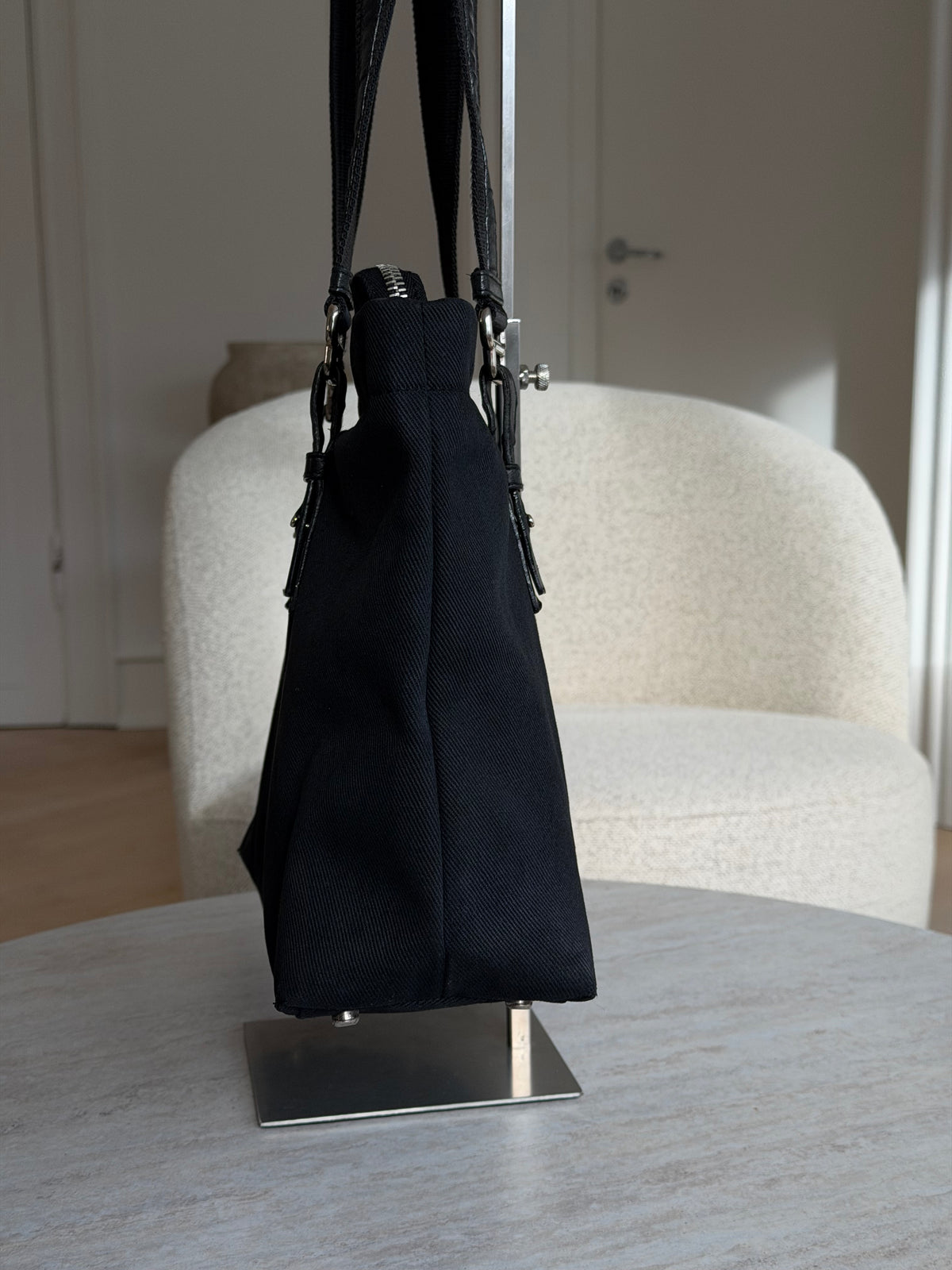 Saint Laurent YSL Black Canvas Tote Bag