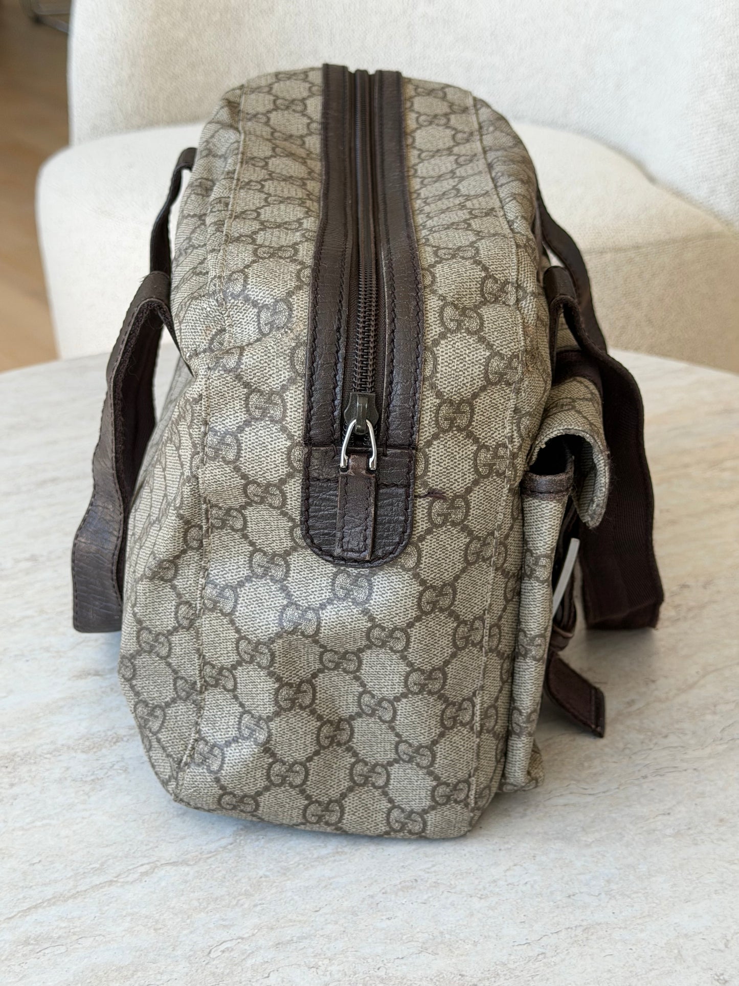 Gucci GG Supreme Boston Double Pocket Handbag