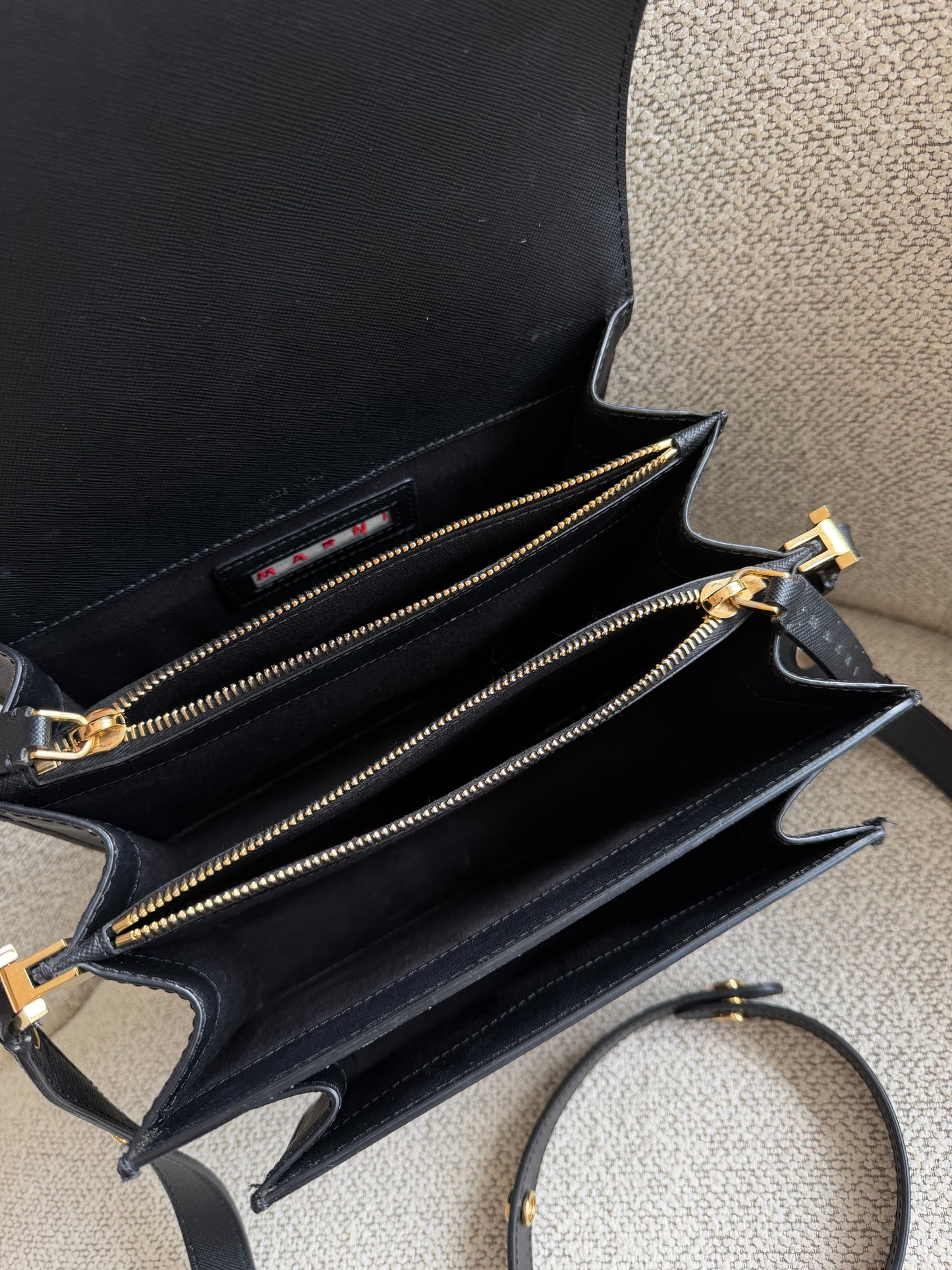 Marni Trunk Bag Saffiano leather 23 – Black