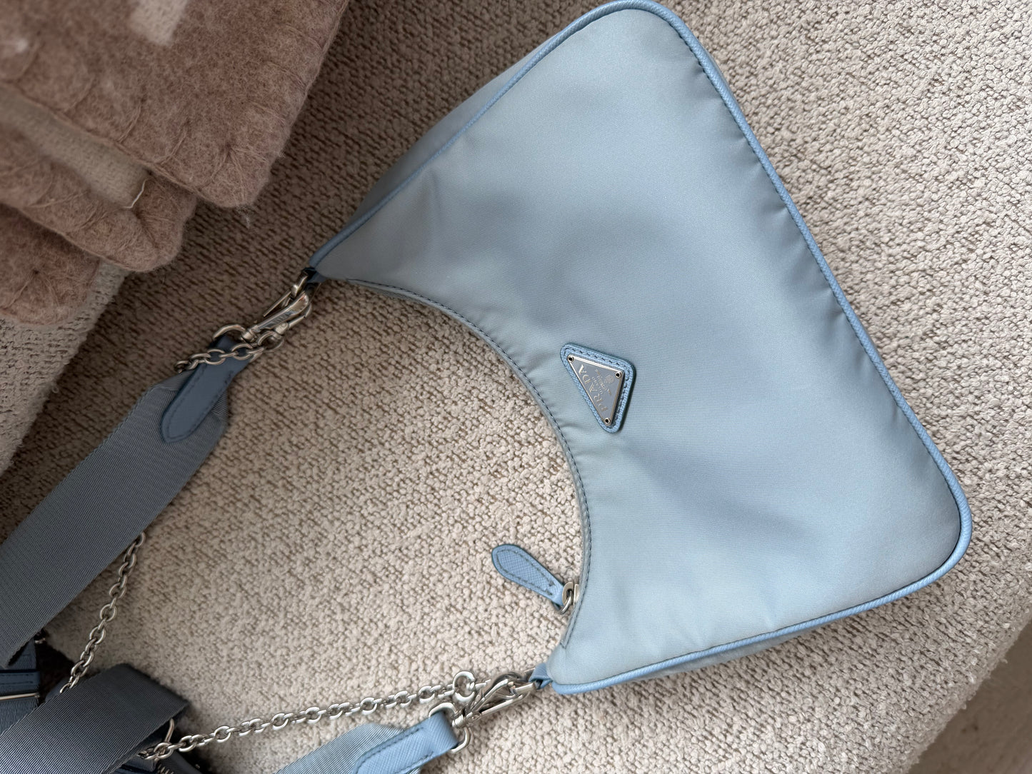 Prada Blue Nylon Re-Edition crossbody shoulder Bag