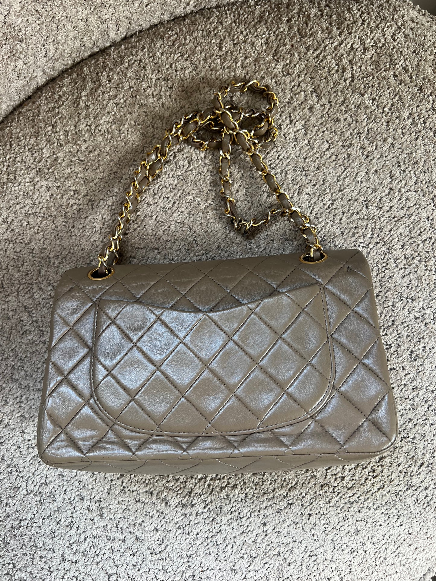 Chanel double flap beige