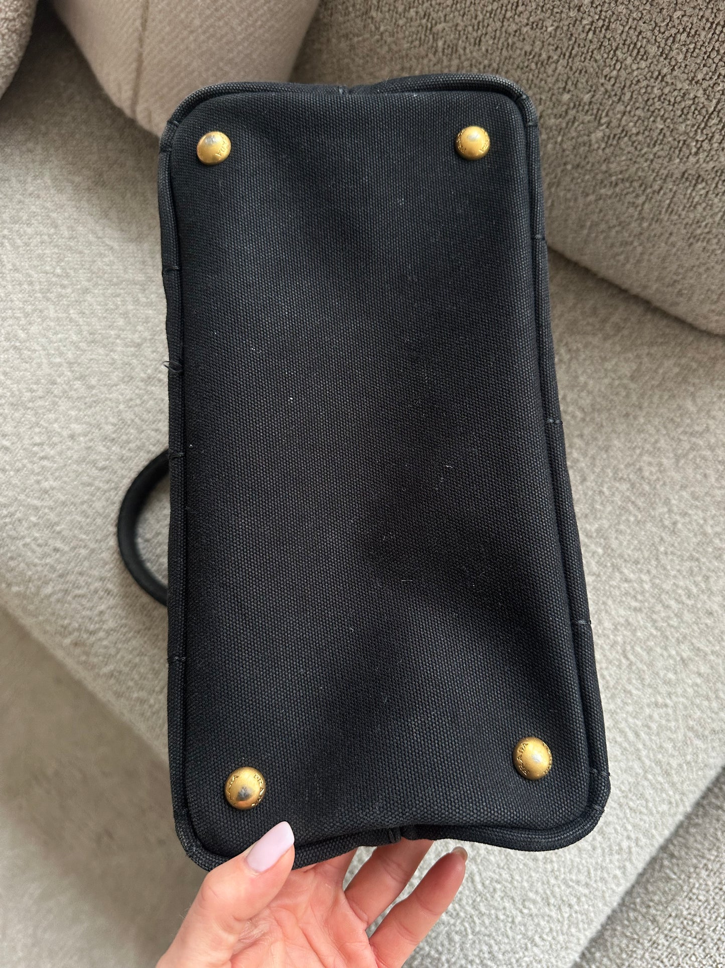 Prada Milano Canvas Mini Tote Bag - Black