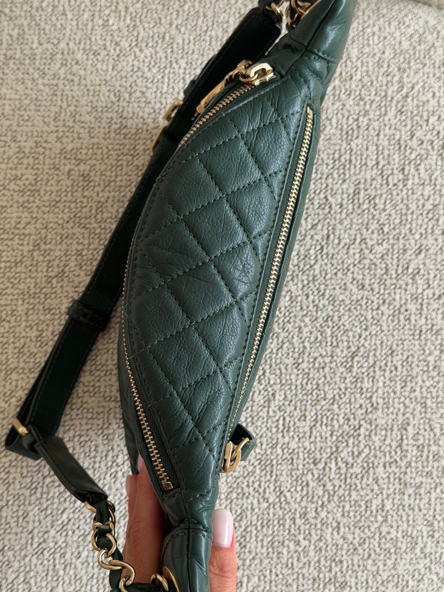 Chanel Quilted Banane Belt Bag – Dark Green