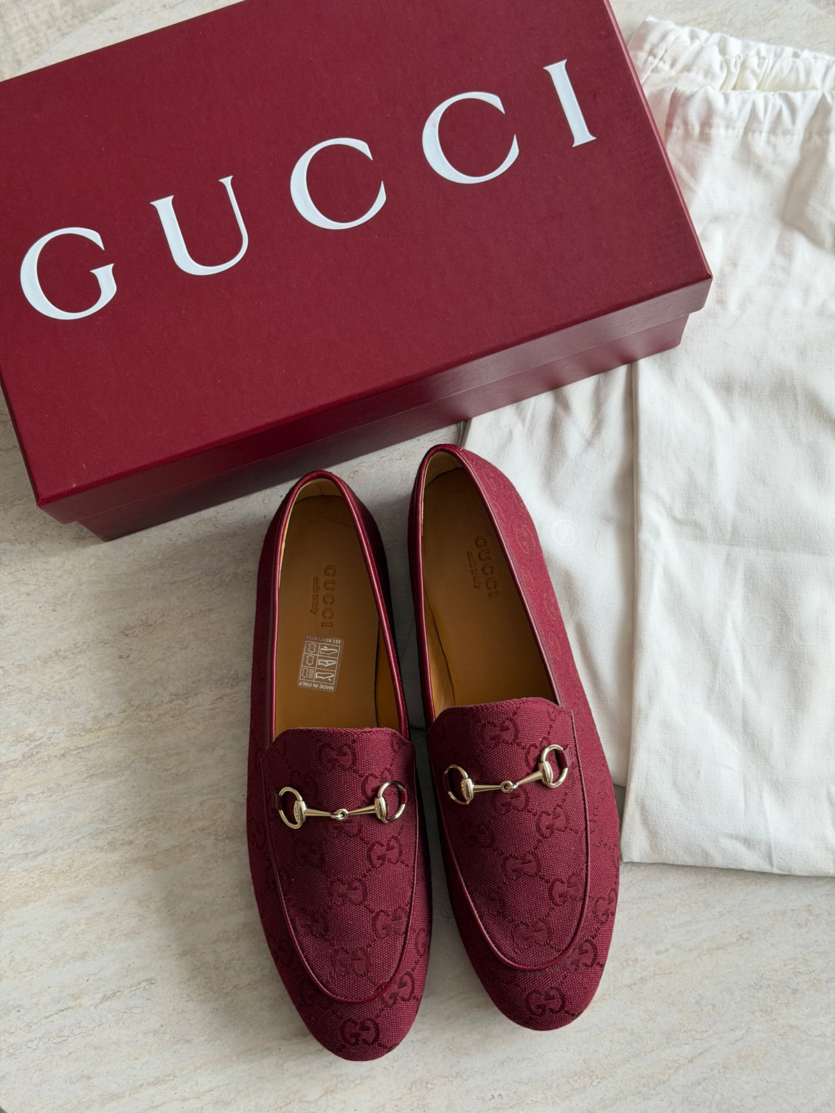 Gucci GG Canvas Loafers – Burgundy / Bordeaux - 39,5